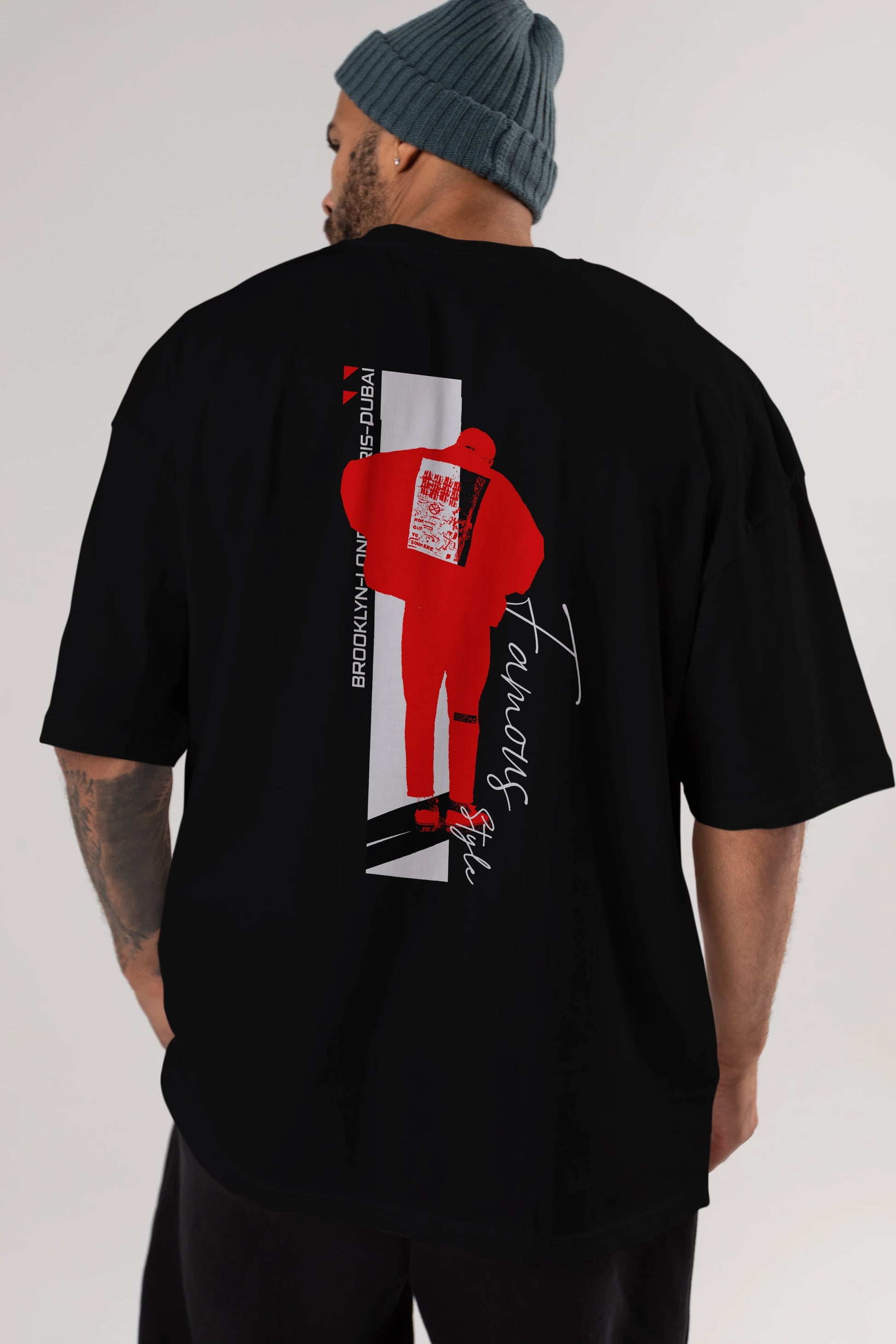 Brooklyn Style Arka Baskılı Oversize t-shirt Erkek Kadın Unisex