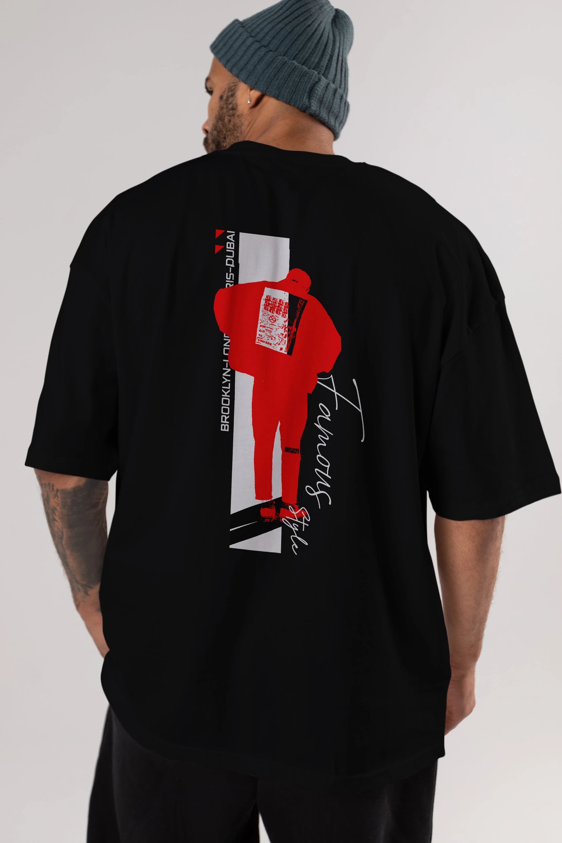 Brooklyn Style Arka Baskılı Oversize t-shirt Erkek Kadın Unisex