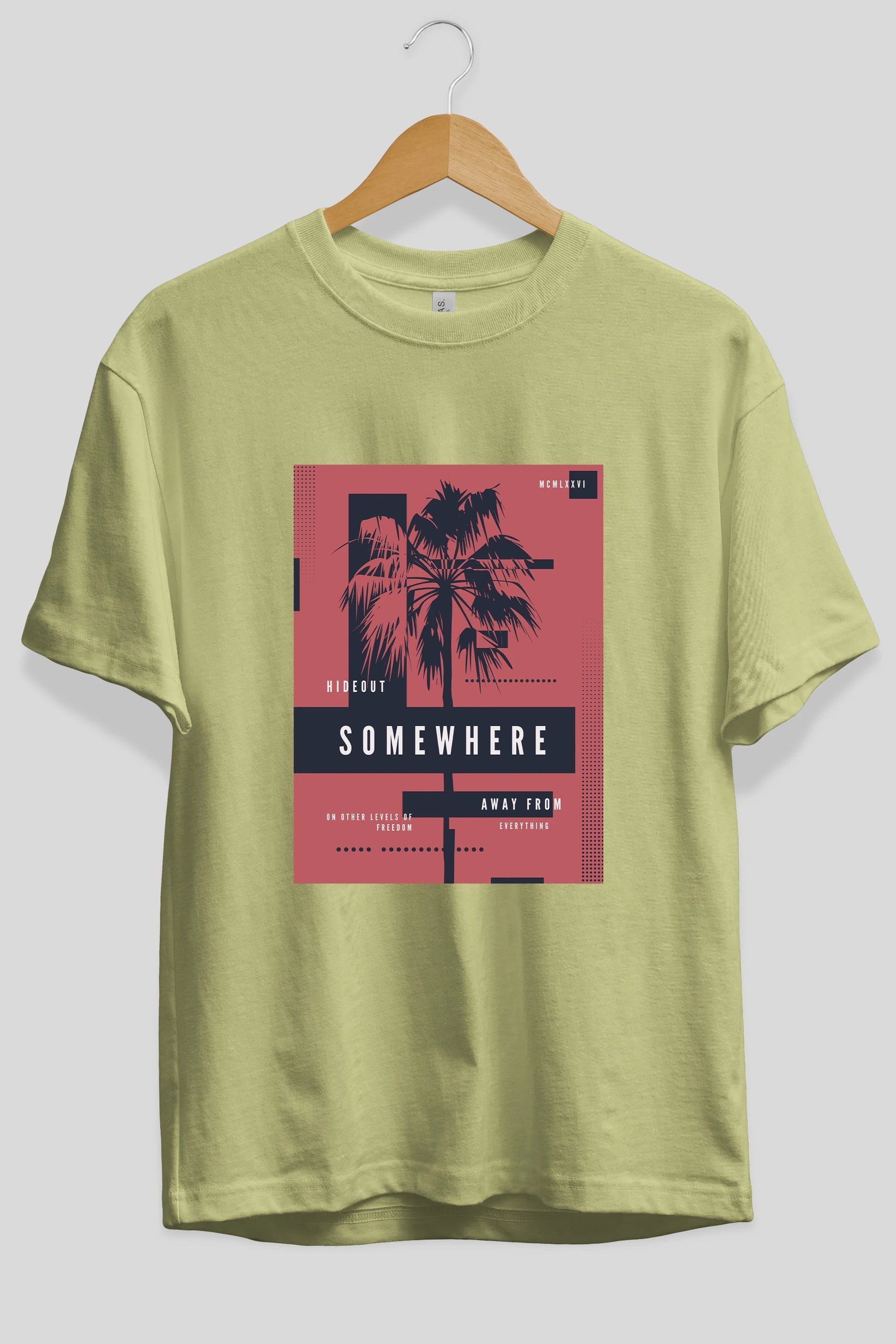 Hideout Somewhere Ön Baskılı Oversize t-shirt Erkek Kadın Unisex
