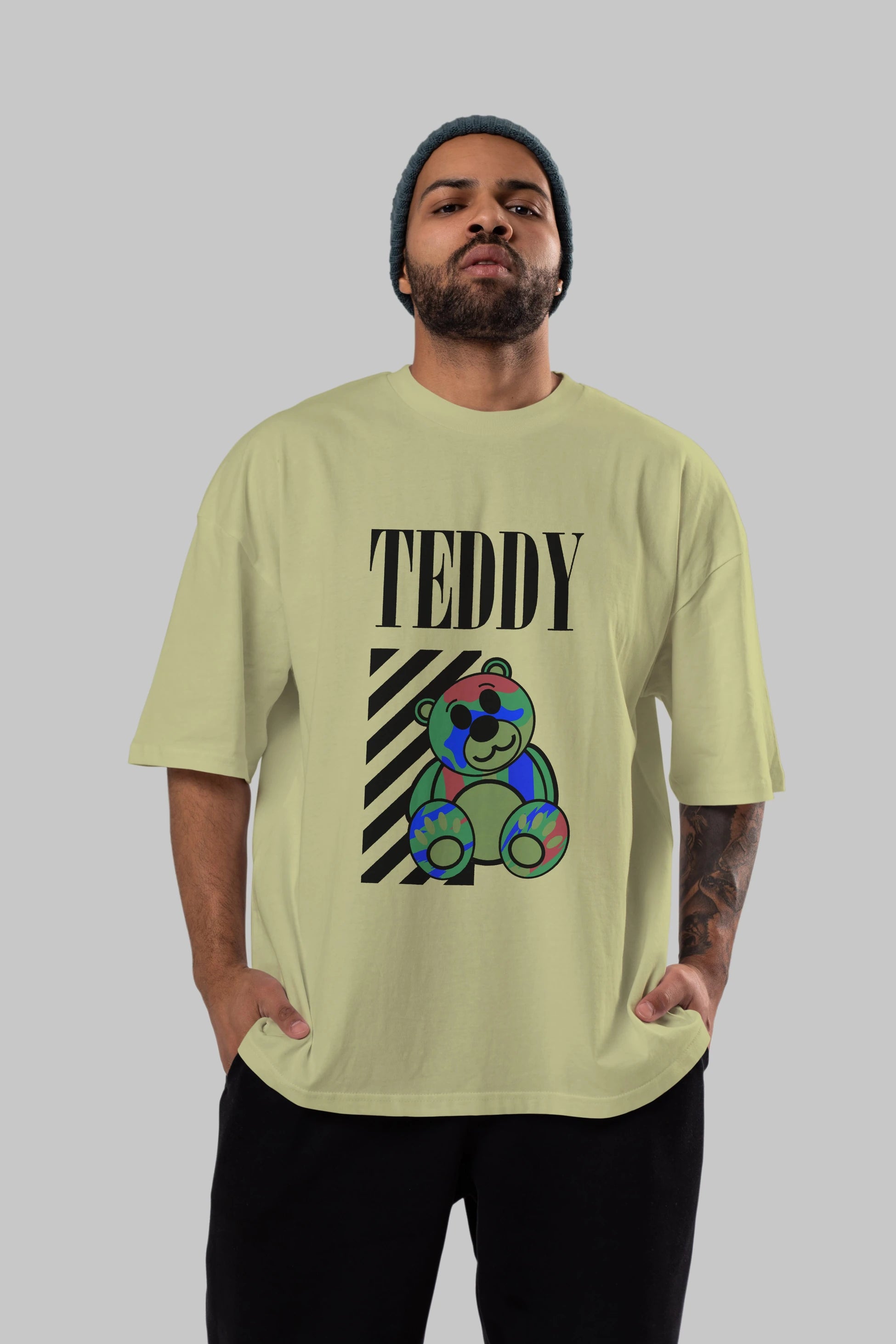 Teddy Bear 2 Ön Baskılı Oversize t-shirt Erkek Kadın Unisex