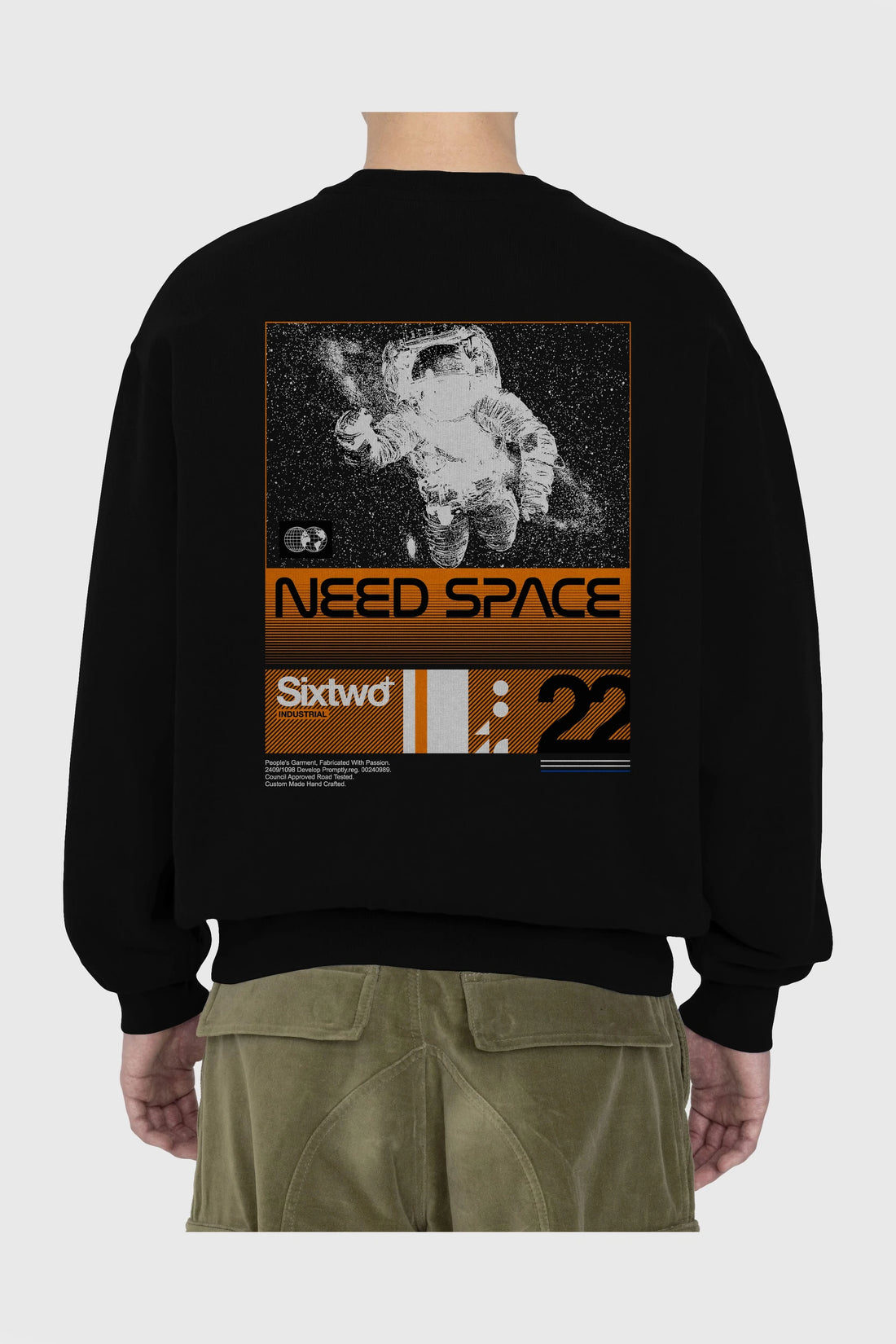 Need Space Arka Baskılı Oversize Sweatshirt Erkek Kadın Unisex