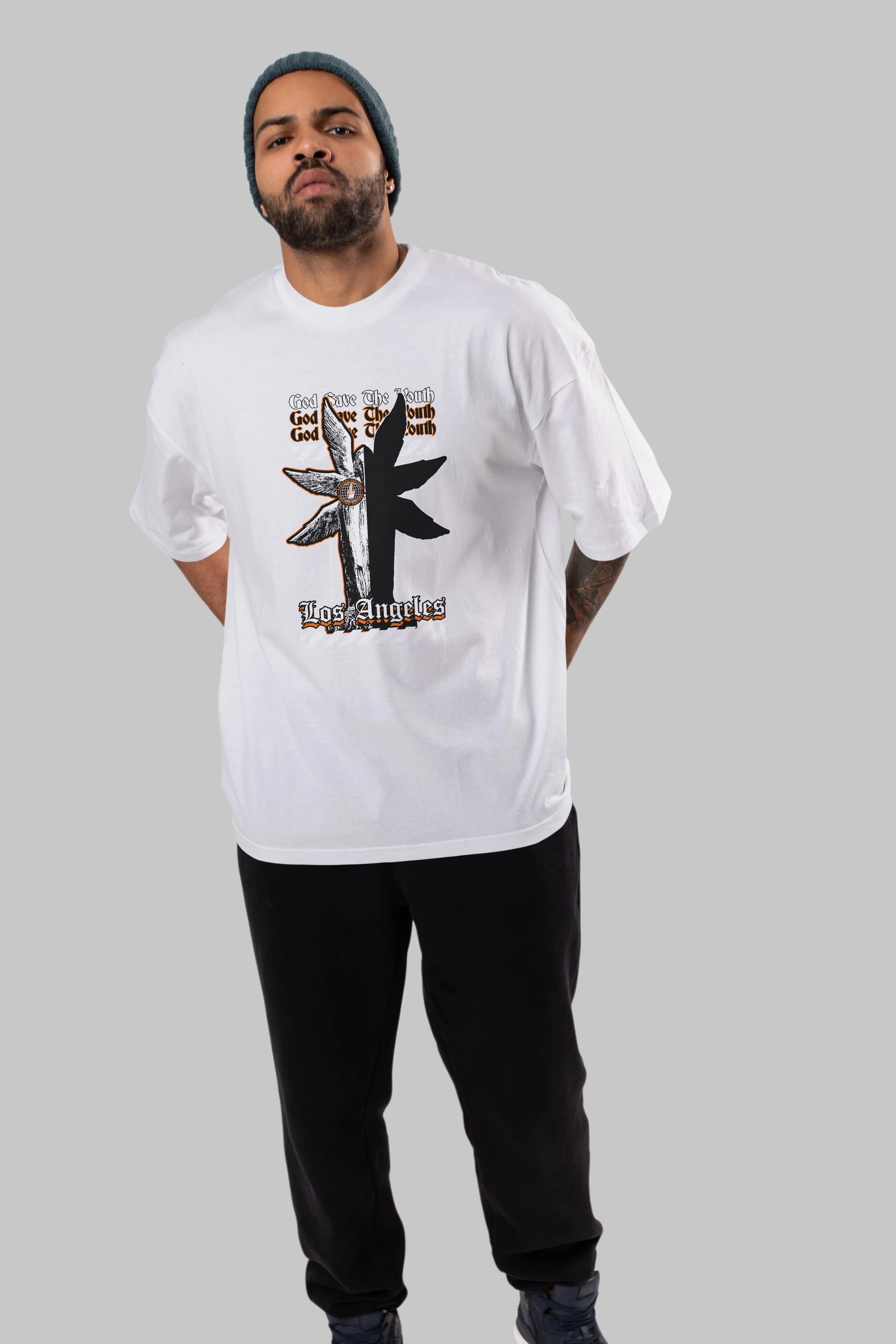 God Save The Youth Ön Baskılı Oversize t-shirt Erkek Kadın Unisex