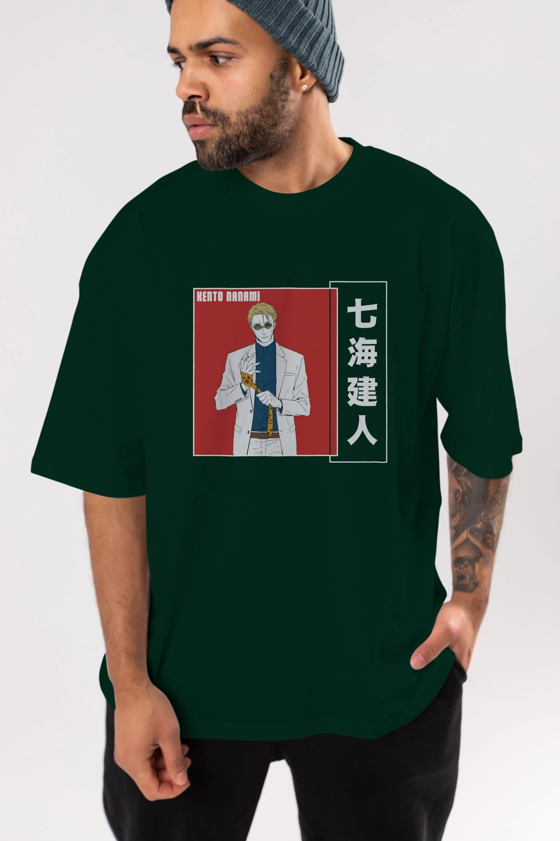 Kento Nanami 1 Anime Ön Baskılı Oversize t-shirt %100 pamuk Erkek Kadın Unisex