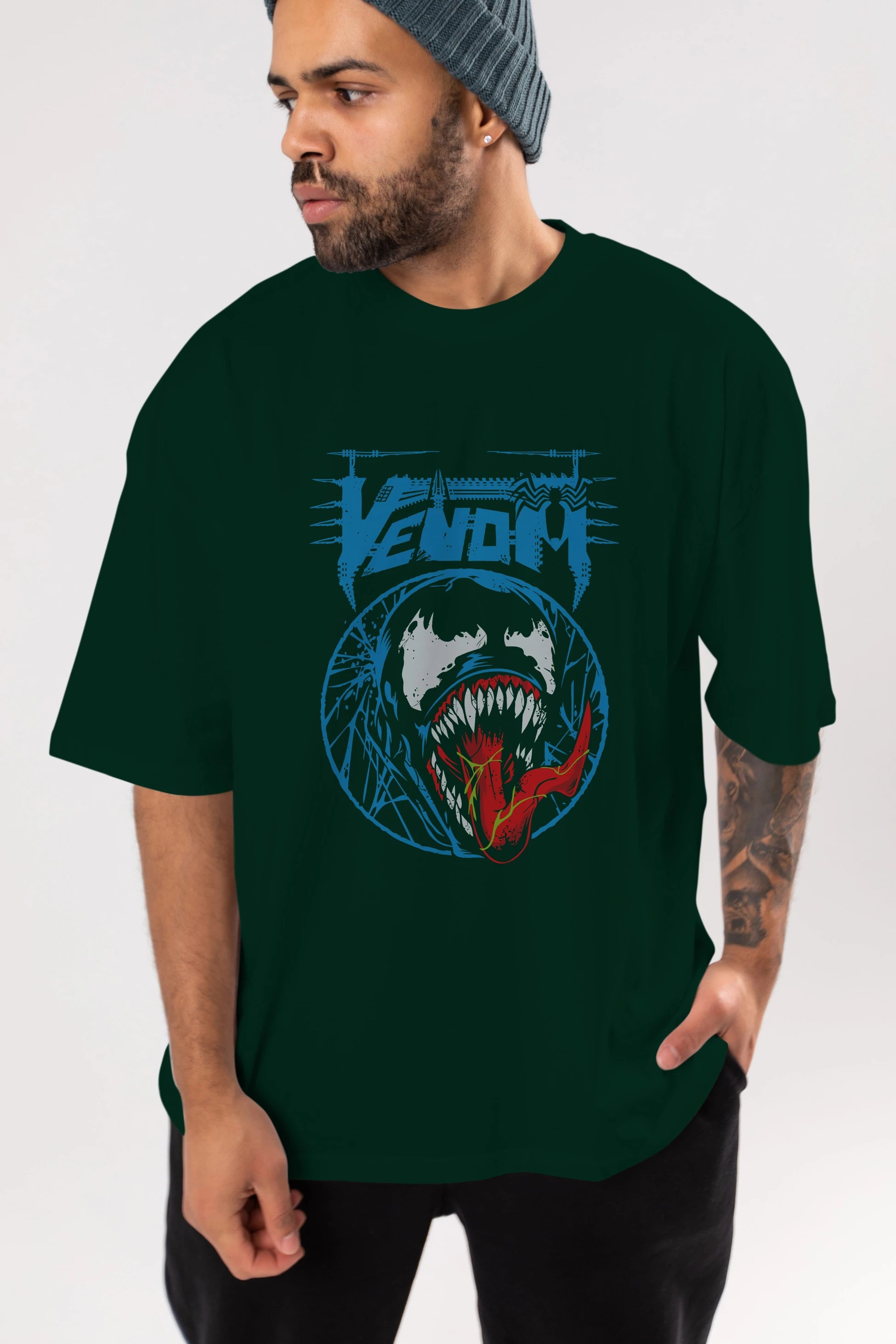 Venom (23) Ön Baskılı Oversize t-shirt Erkek Kadın Unisex %100 Pamuk Bisiklet Yaka tişort