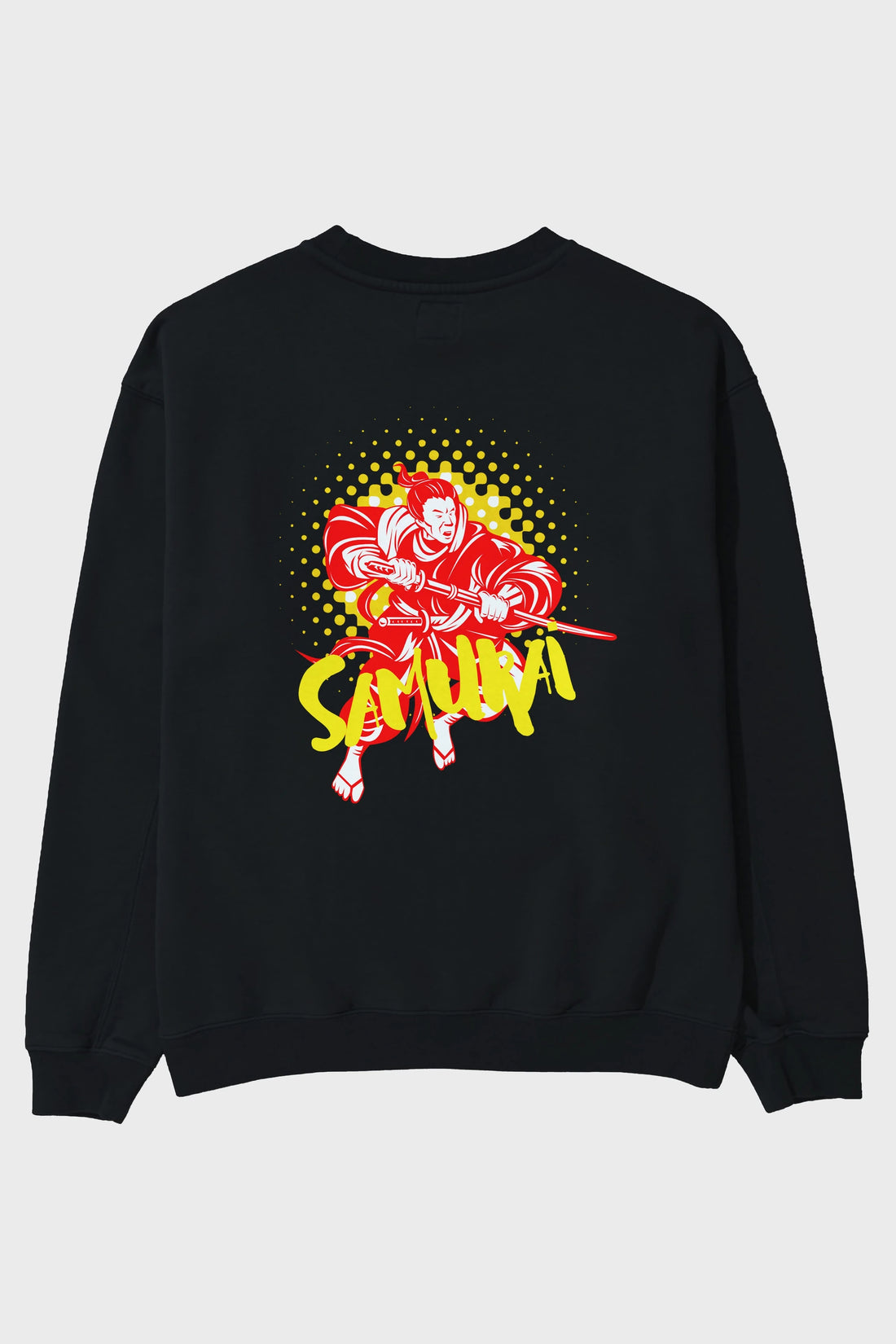 Samurai Arka Baskılı Oversize Sweatshirt Erkek Kadın Unisex