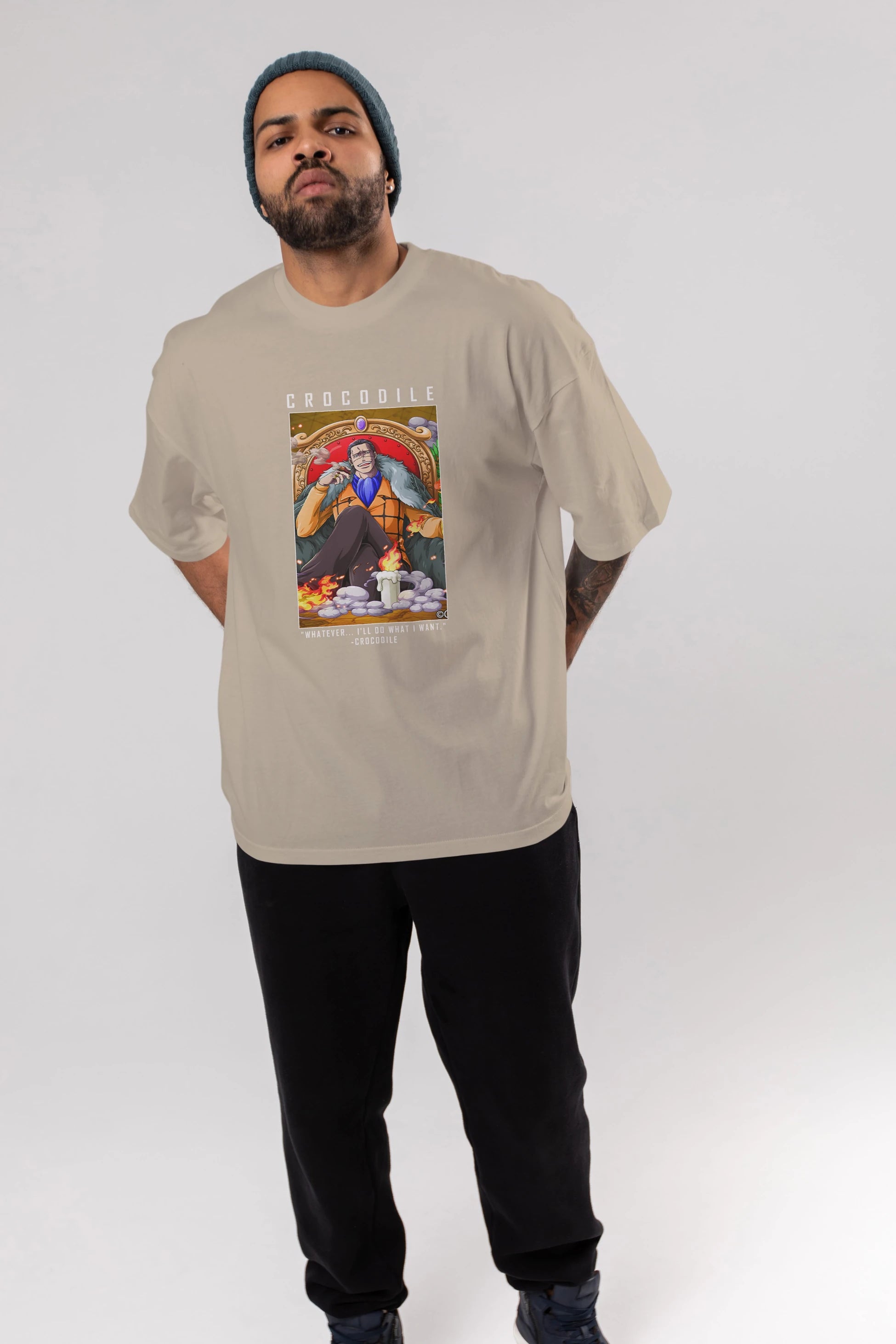 Crocodile Anime Ön Baskılı Oversize t-shirt Erkek Kadın Unisex