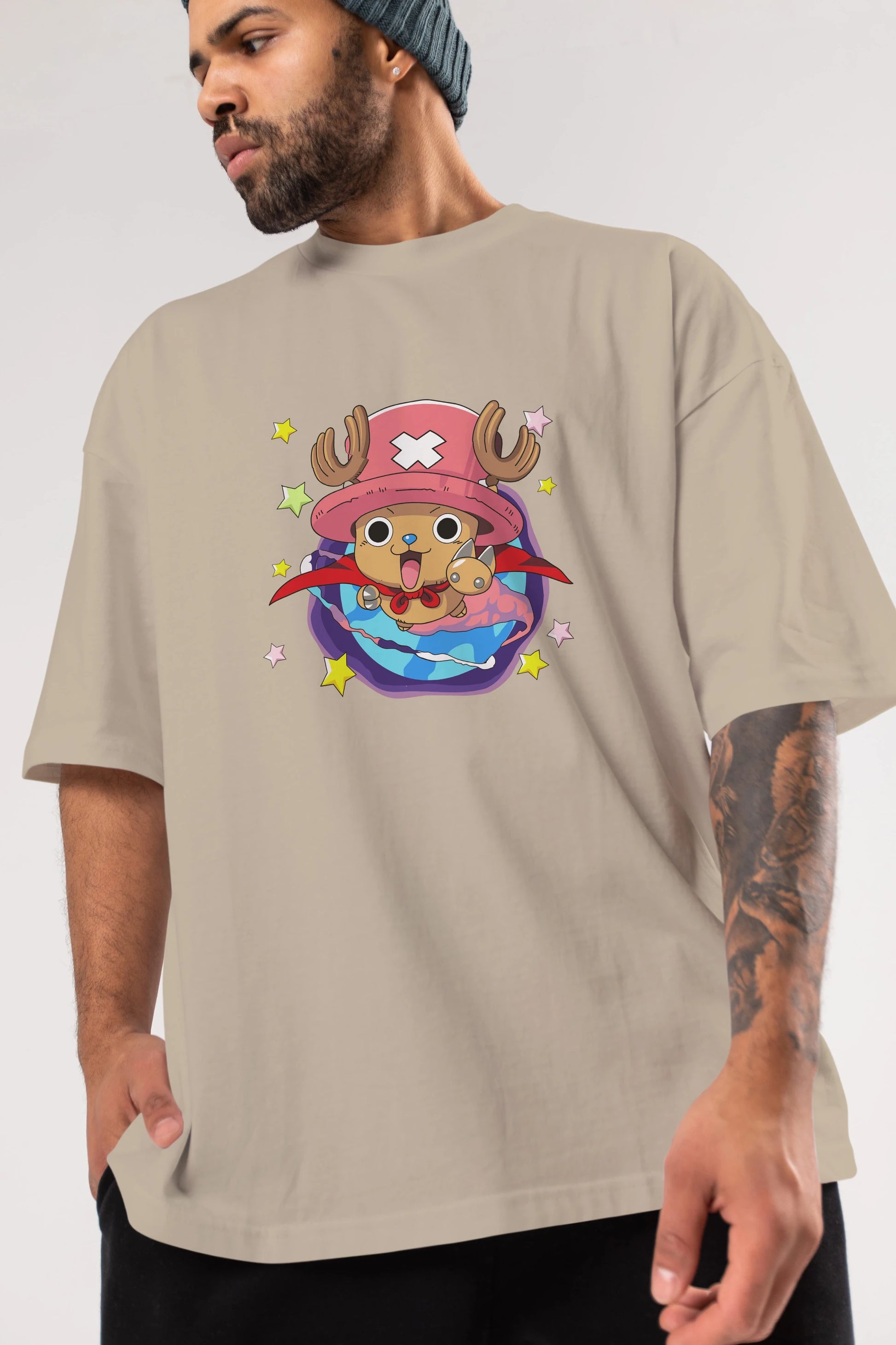 Tony Tony Chopper Anime Ön Baskılı Oversize t-shirt Erkek Kadın Unisex