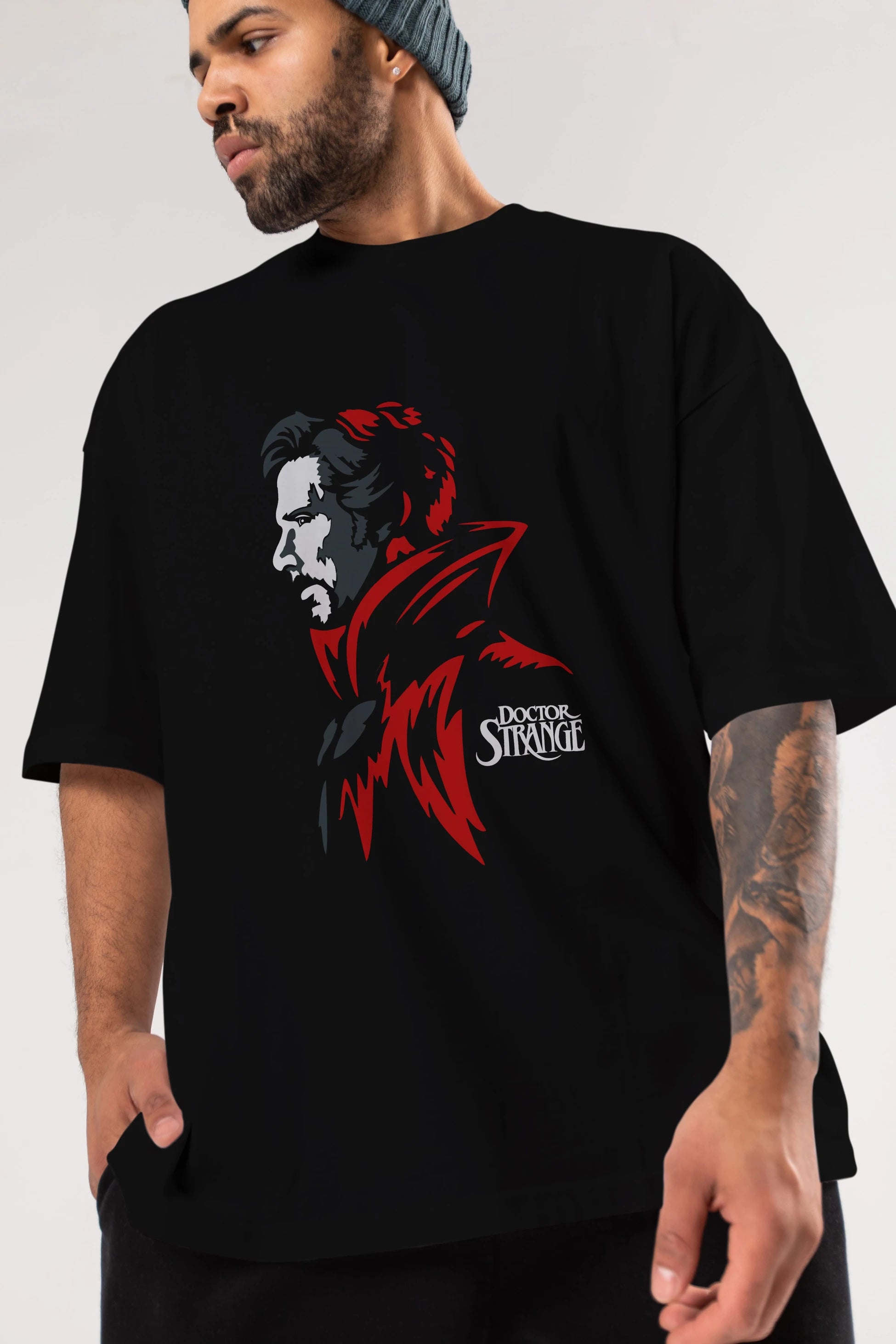 Doctor Strange (2) Ön Baskılı Oversize t-shirt Erkek Kadın Unisex %100 Pamuk Bisiklet Yaka tişort