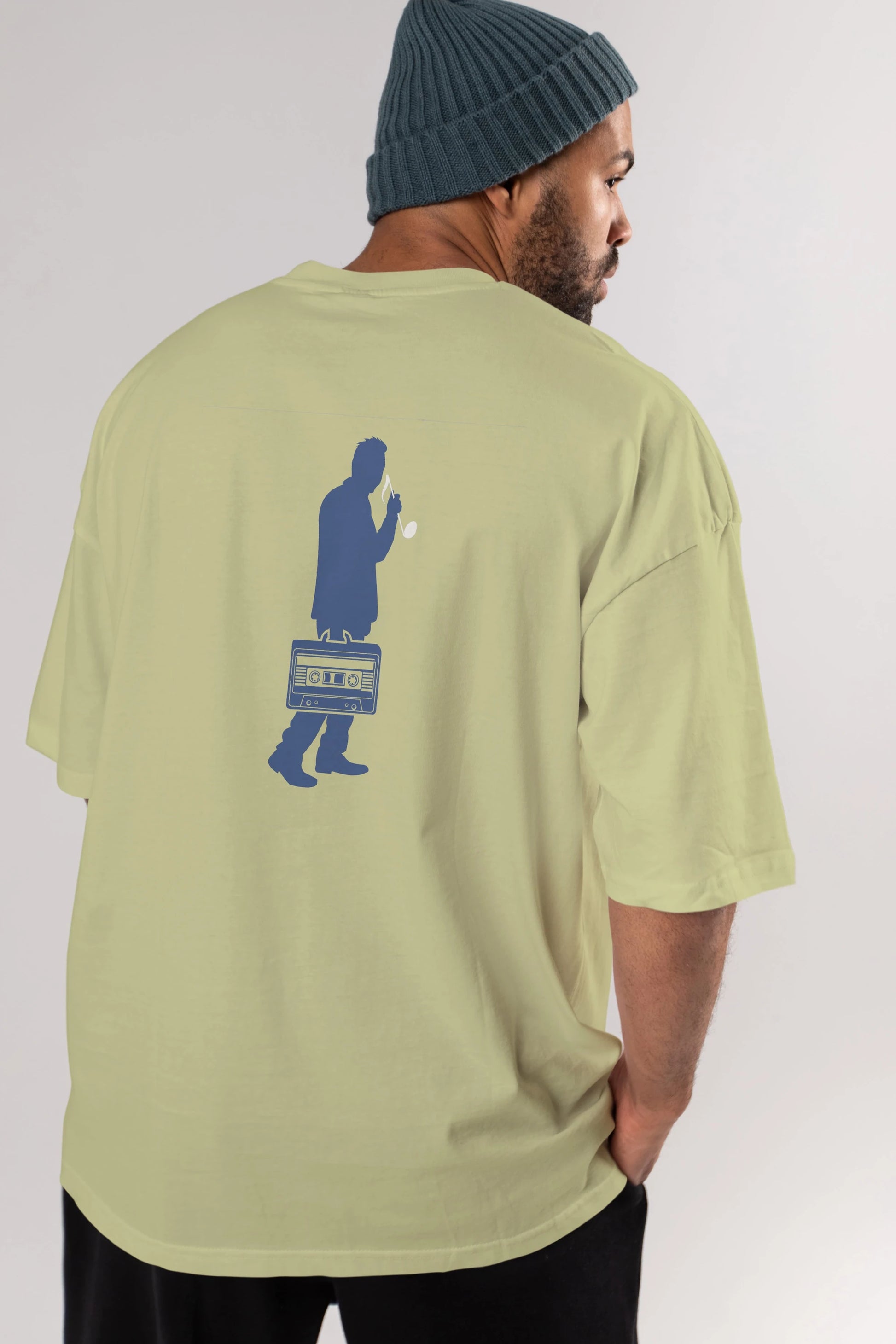 Sound Collector Arka Baskılı Oversize t-shirt %100 pamuk Erkek Kadın Unisex