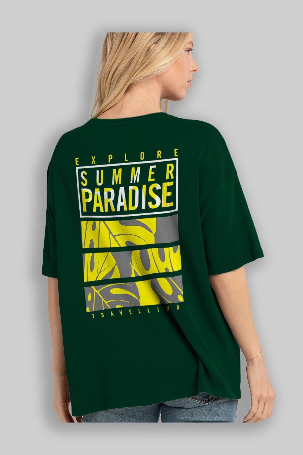 Summer Paradise Arka Baskılı Oversize t-shirt Erkek Kadın Unisex