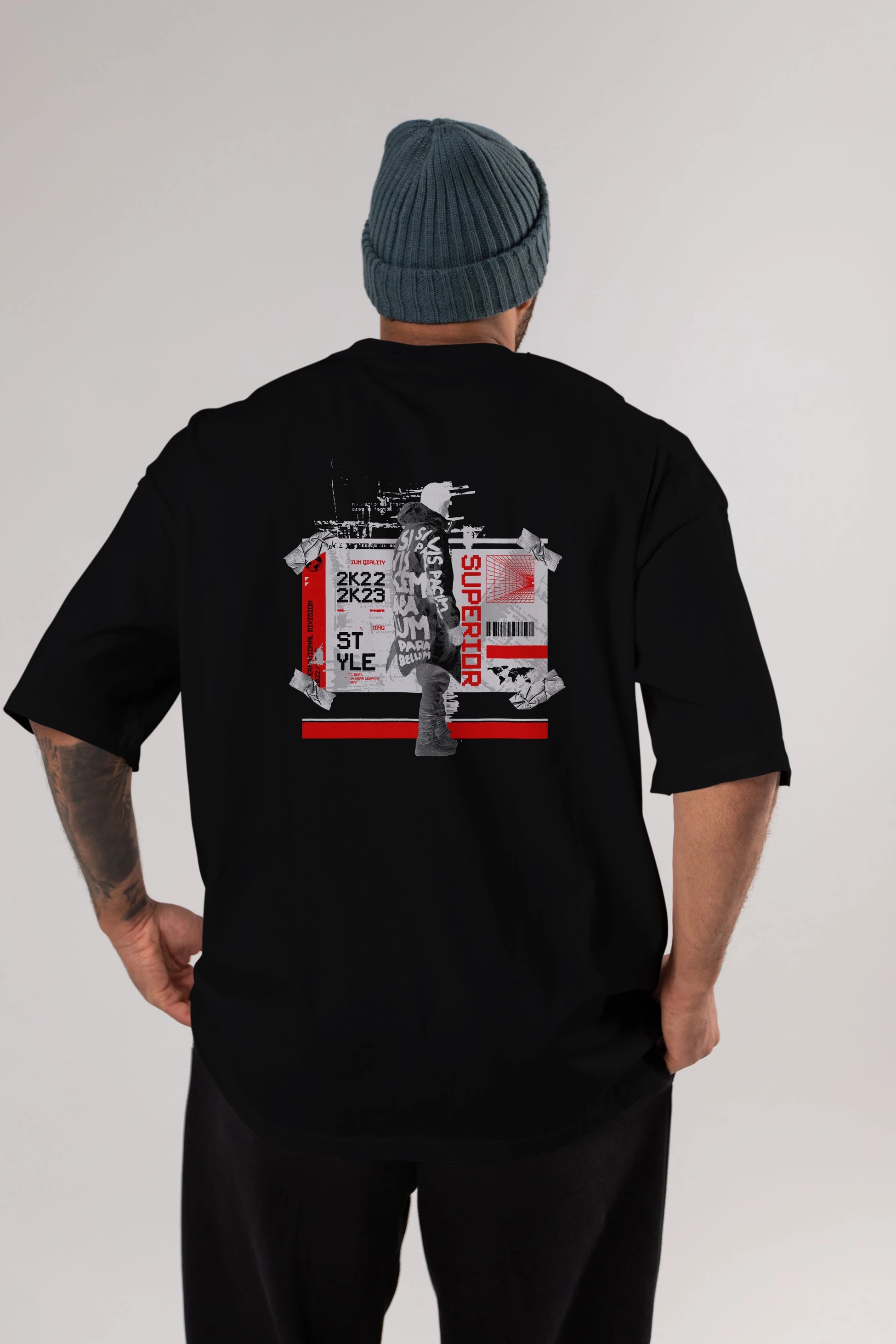 Superior Arka Baskılı Oversize t-shirt Erkek Kadın Unisex