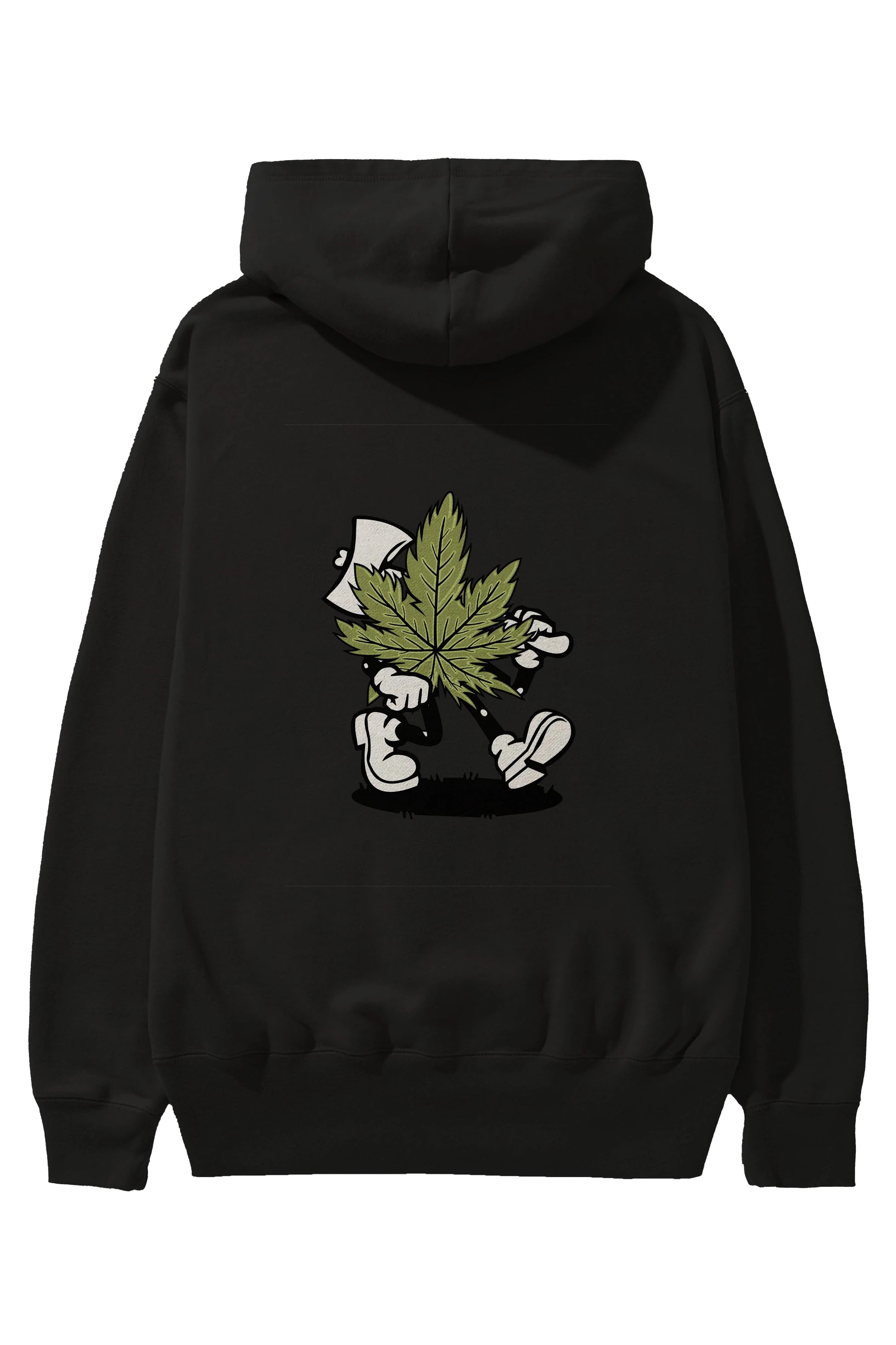 Weed Arka Baskılı Hoodie Oversize Kapüşonlu Sweatshirt Erkek Kadın Unisex