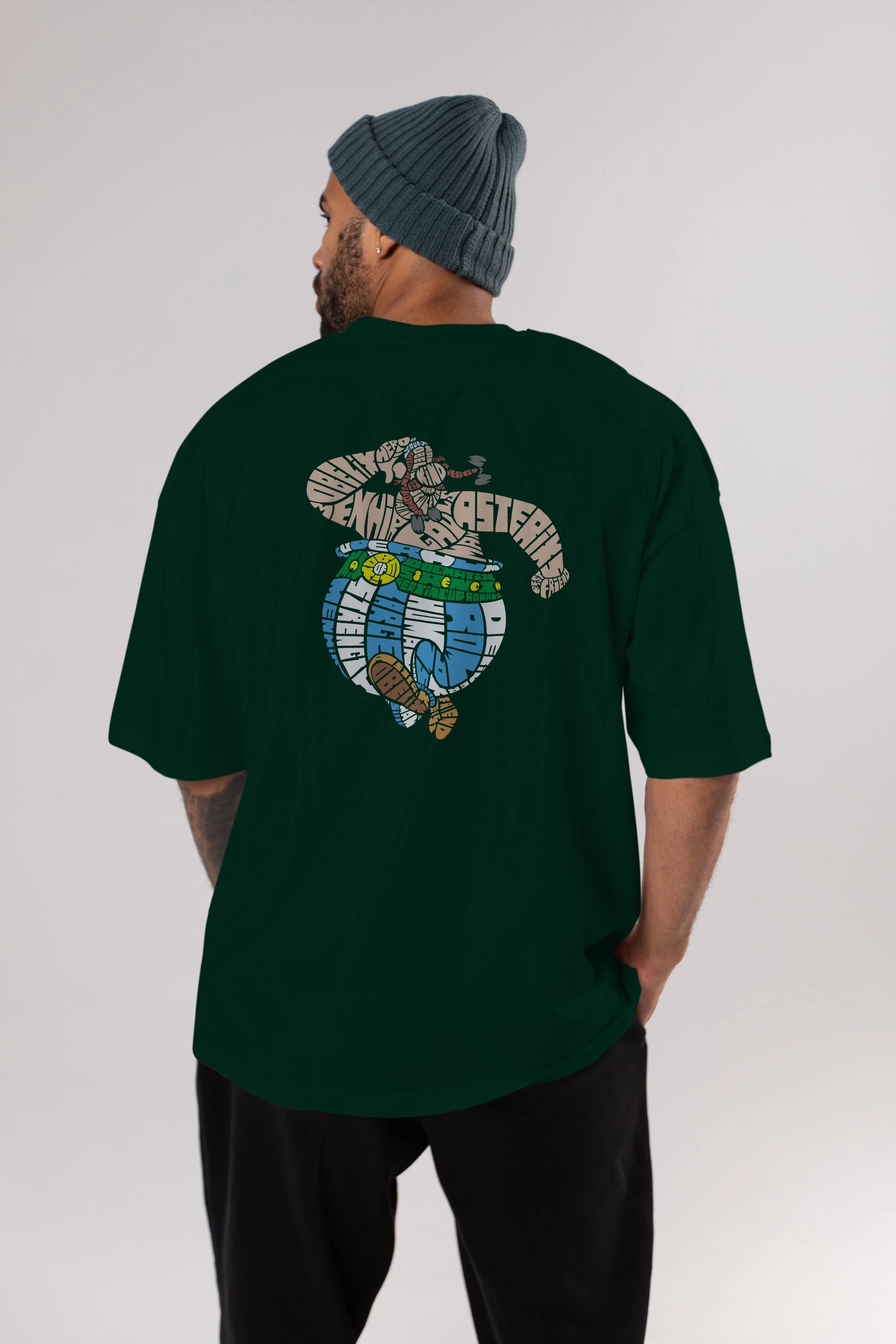 Obelix Arka Baskılı Oversize t-shirt %100 pamuk Erkek Kadın Unisex