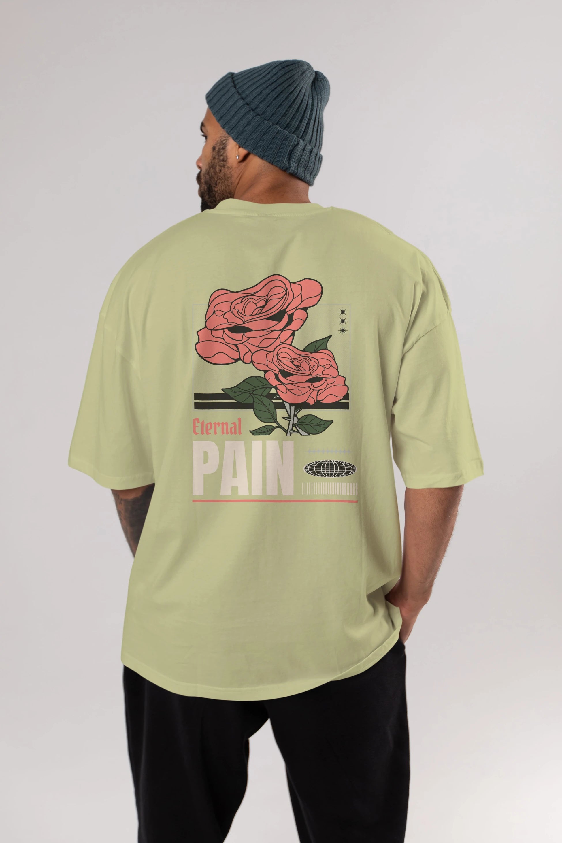 Eternal Pain Arka Baskılı Oversize t-shirt Erkek Kadın Unisex