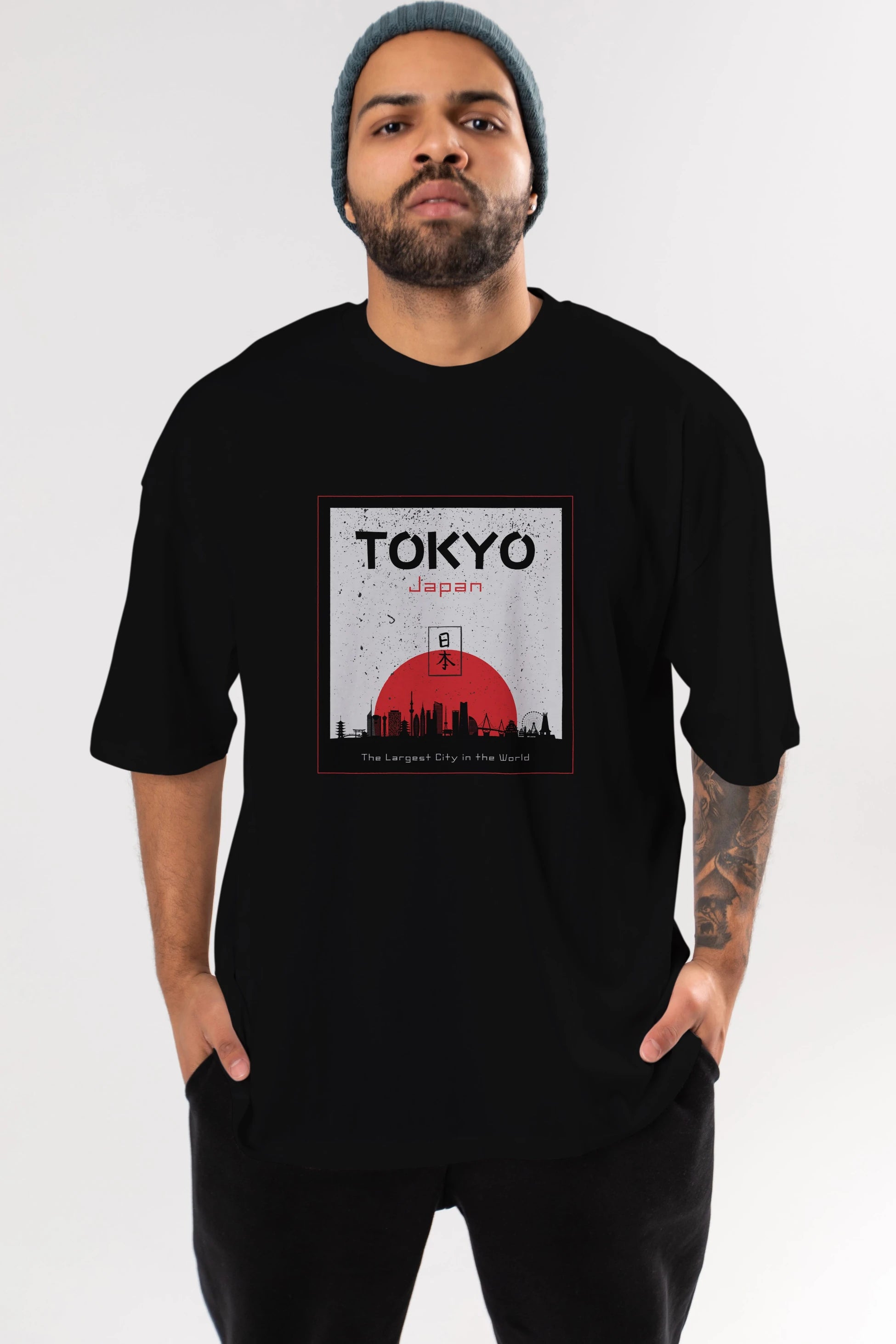 Tokyo Japan Yazılı Ön Baskılı Oversize t-shirt Erkek Kadın Unisex