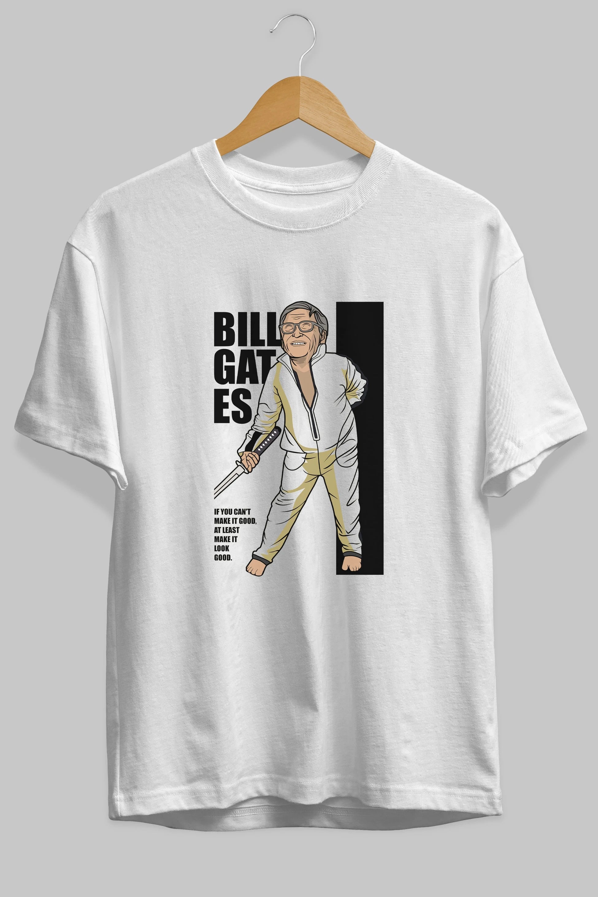 Bill Gates Ön Baskılı Oversize t-shirt Erkek Kadın Unisex %100 Pamuk tişort