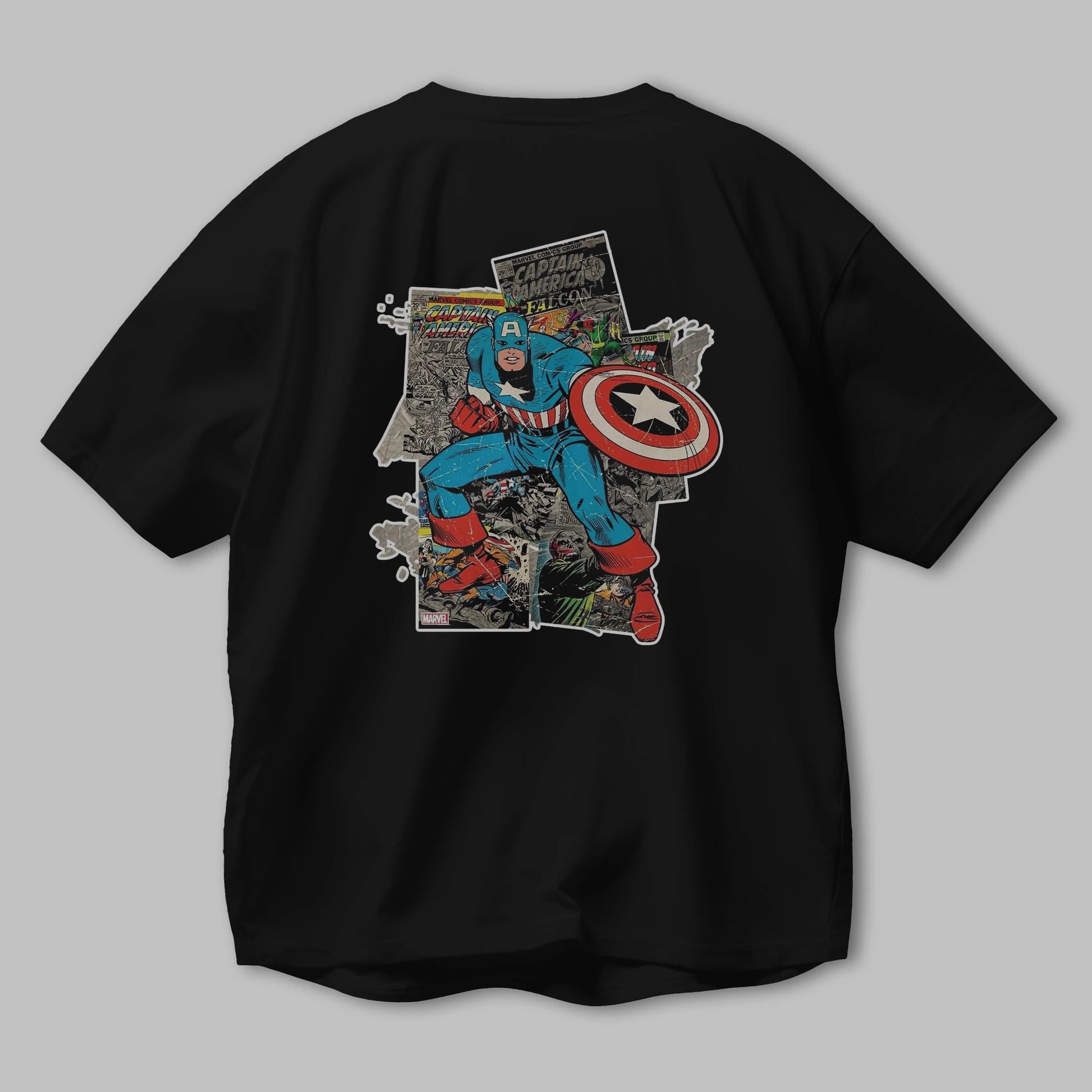 Captain America (2) Arka Baskılı Oversize t-shirt Erkek Kadın Unisex %100 Pamuk Bisiklet Yaka tişort