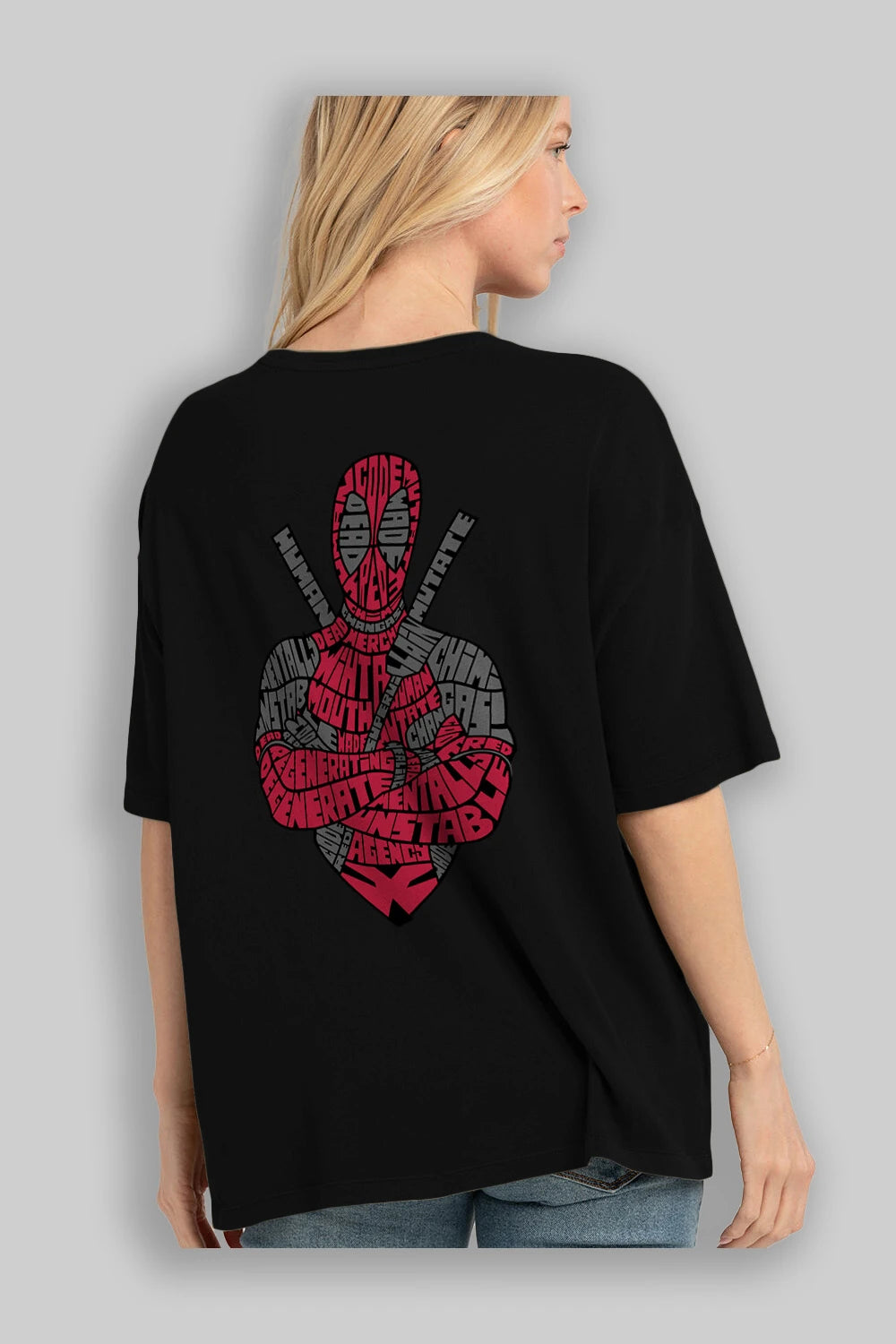 Dead Red Arka Baskılı Oversize t-shirt %100 pamuk Erkek Kadın Unisex