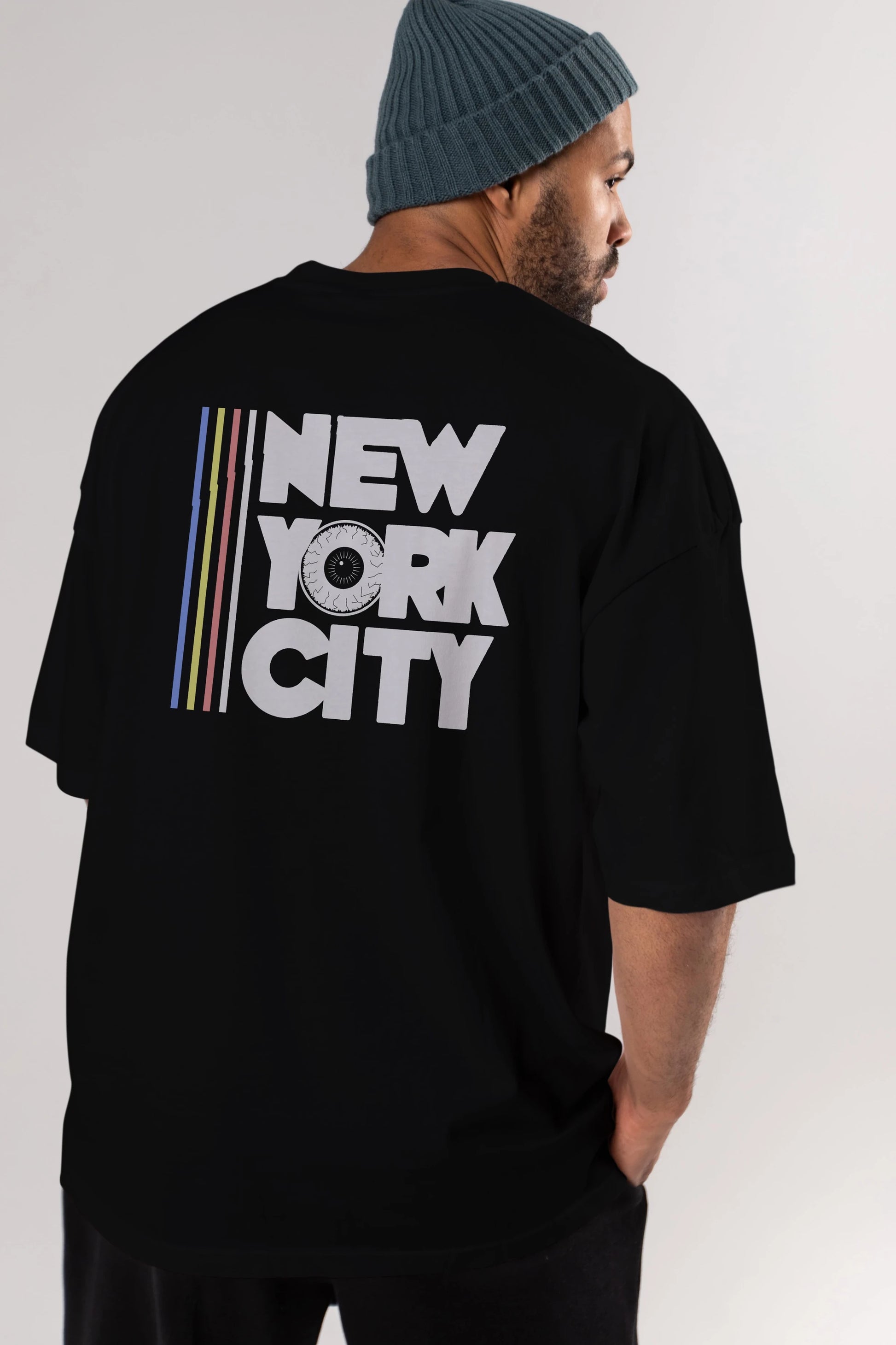 New York City Style Arka Baskılı Oversize t-shirt Erkek Kadın Unisex