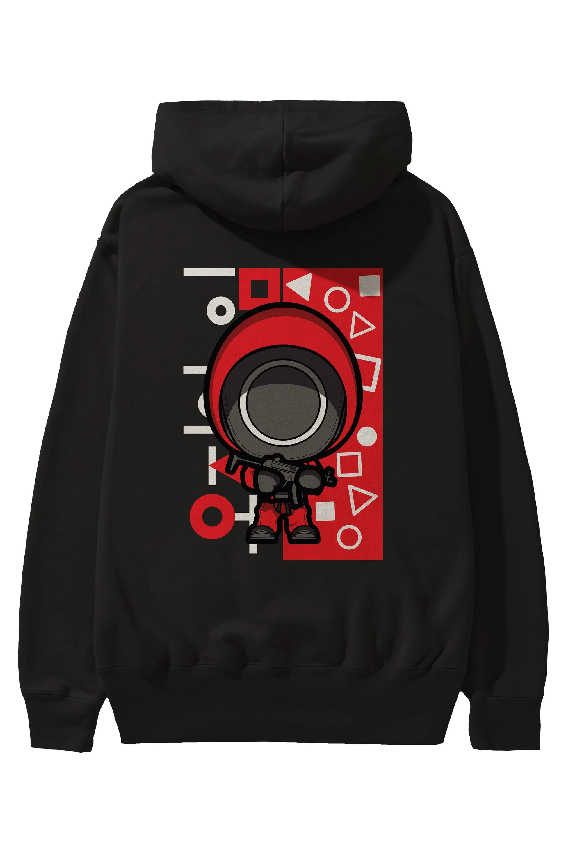 Squid Game (4) Arka Baskılı Hoodie Oversize Kapüşonlu Sweatshirt Erkek Kadın Unisex