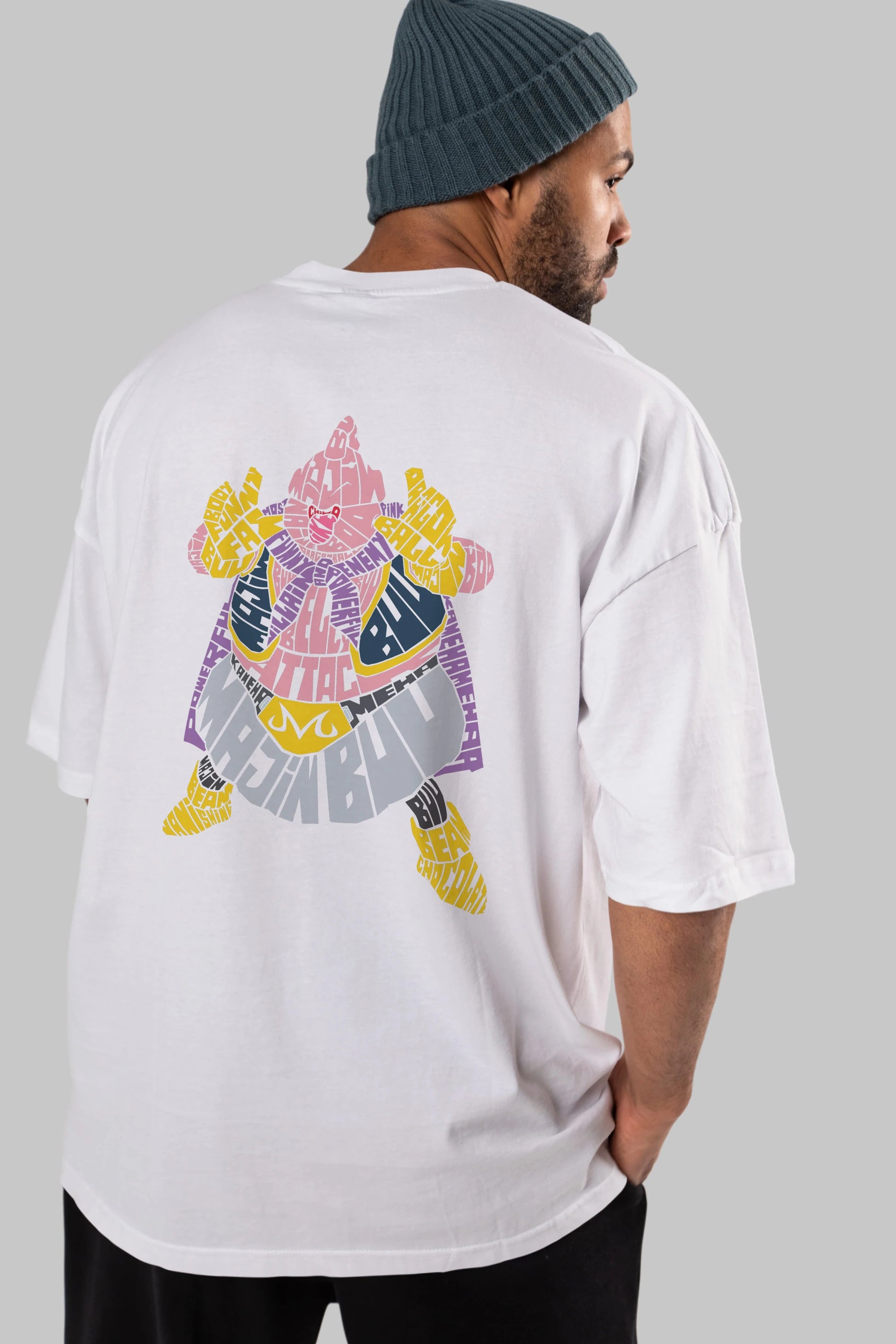 Majin Buu Arka Baskılı Oversize t-shirt %100 pamuk Erkek Kadın Unisex