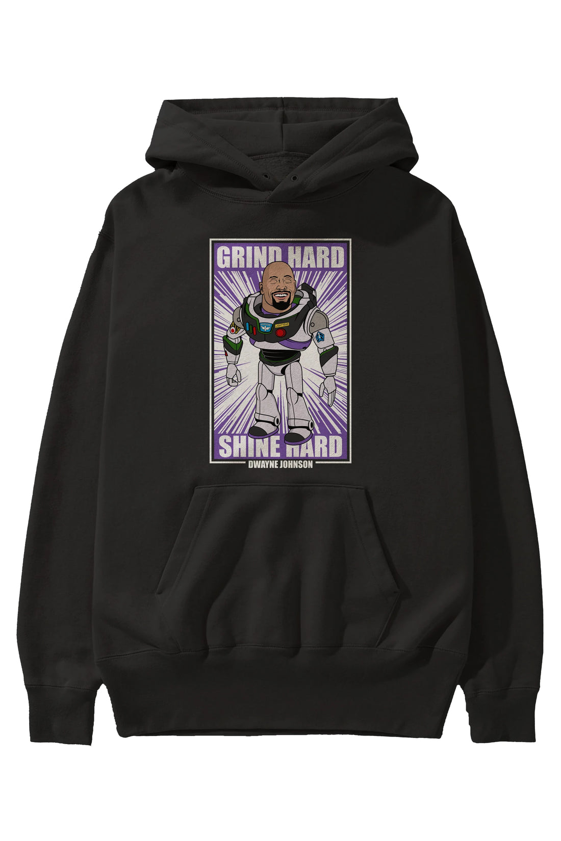 Dwayne Johnson Buzz Lightyear Ön Baskılı Hoodie Oversize Kapüşonlu Sweatshirt Erkek Kadın Unisex