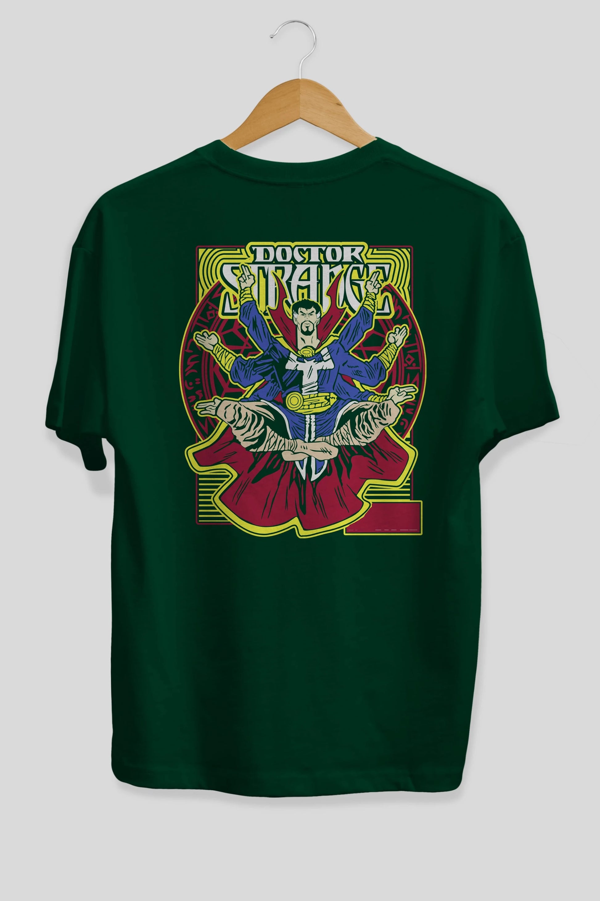 Doctor Strange (1) Arka Baskılı Oversize t-shirt Erkek Kadın Unisex %100 Pamuk Bisiklet Yaka tişort