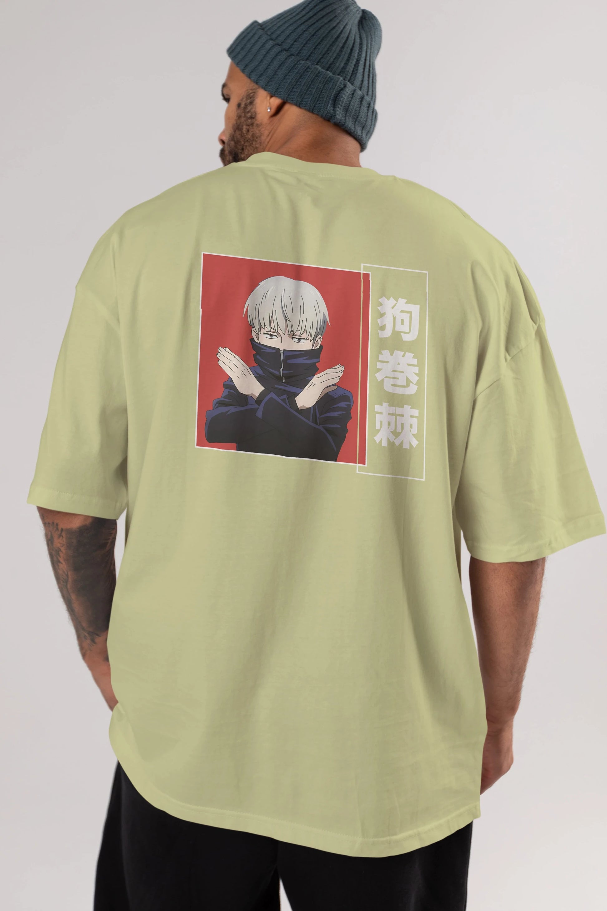 Toge Inumaki Anime Arka Baskılı Oversize t-shirt Erkek Kadın Unisex