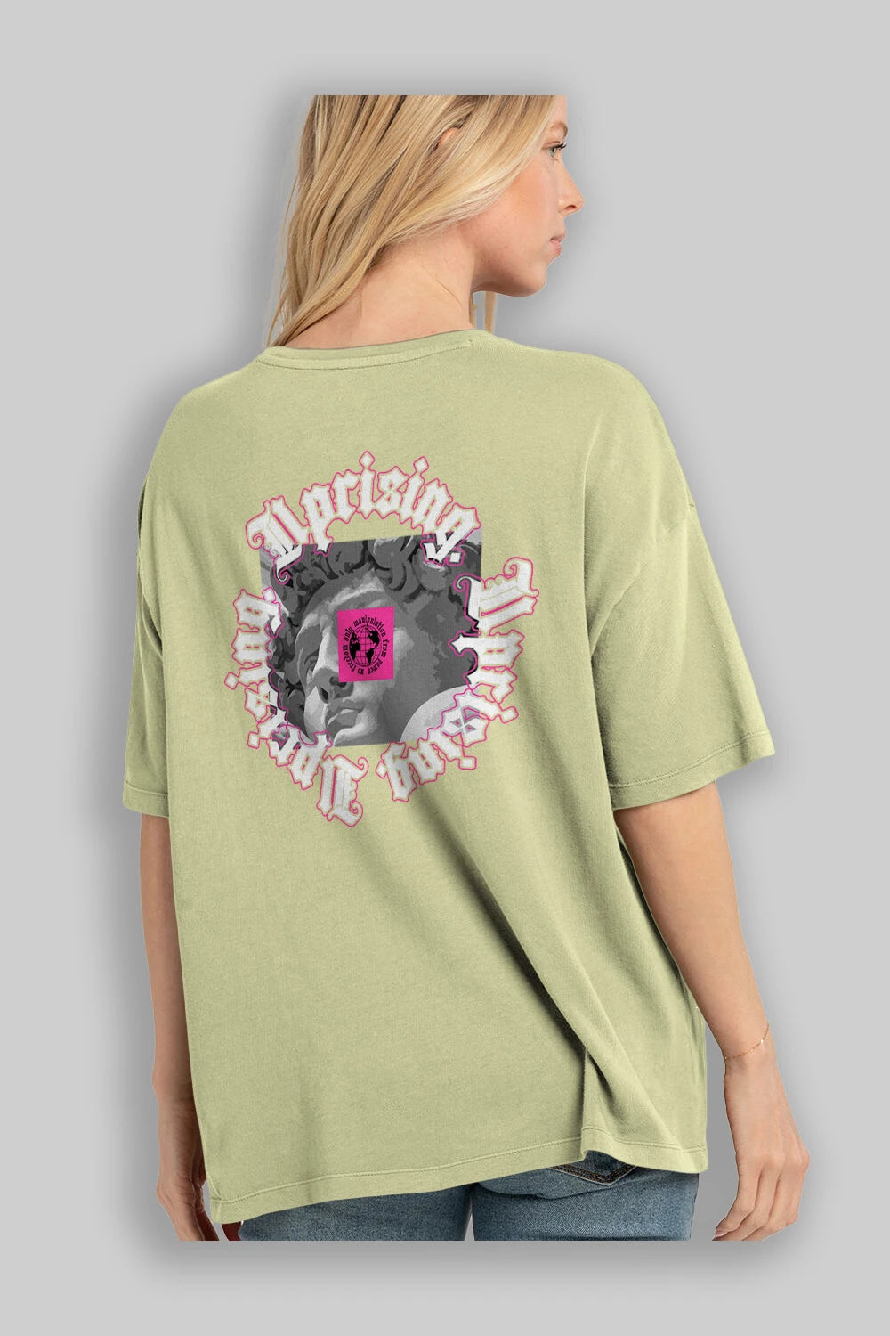 Uprising Arka Baskılı Oversize t-shirt Erkek Kadın Unisex