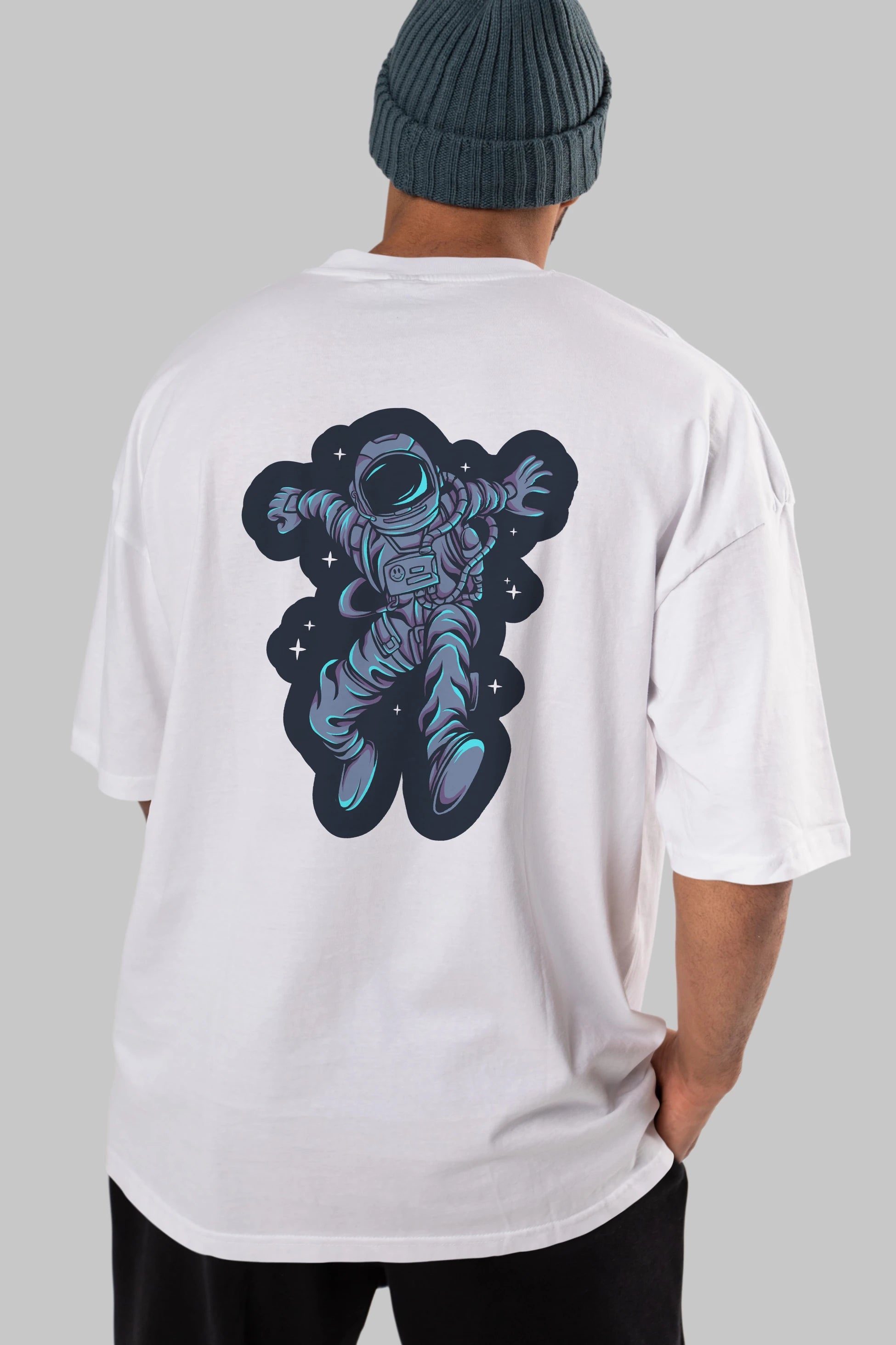 Astrostars sticker Arka Baskılı Oversize t-shirt Erkek Kadın Unisex