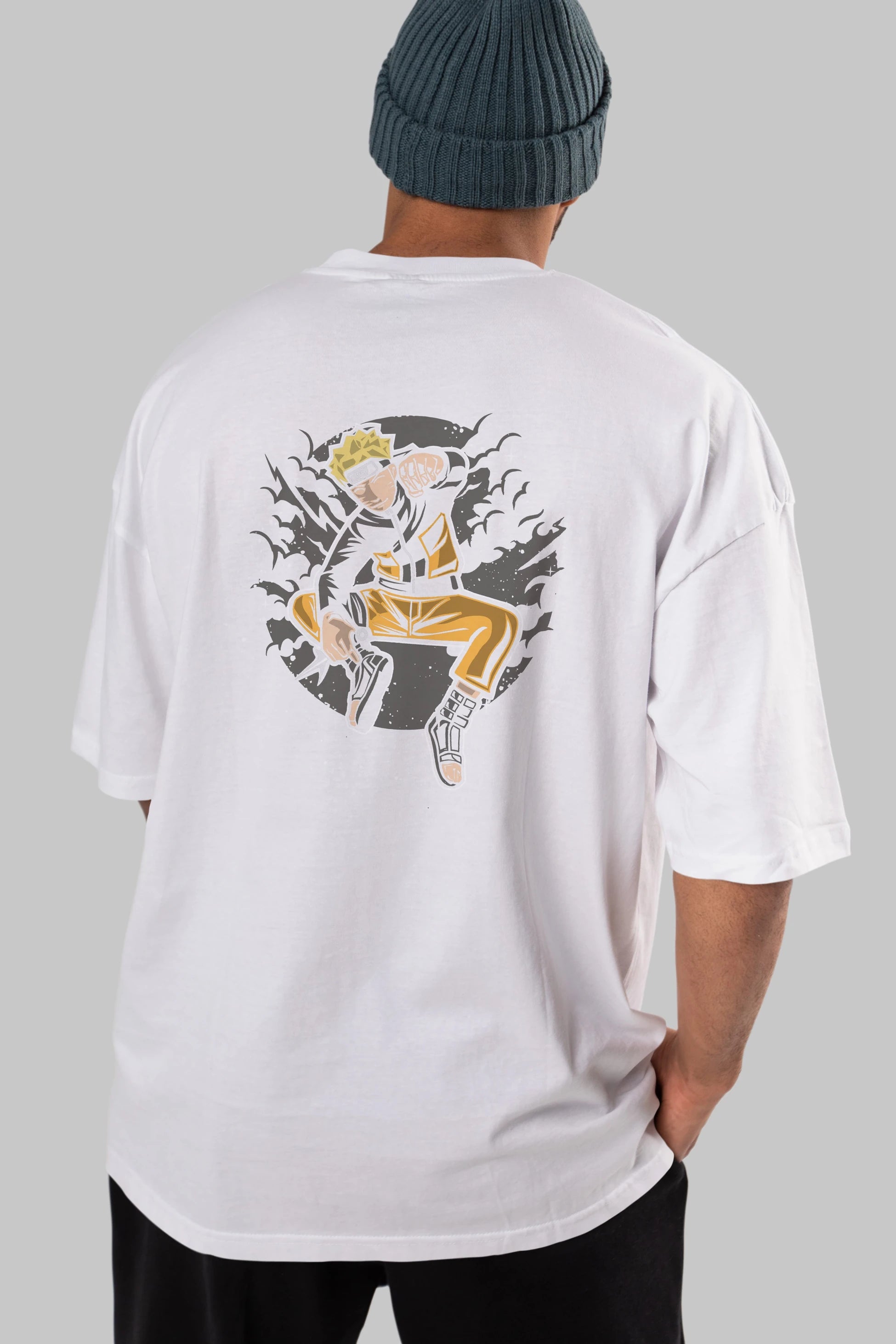 NARUTO Arka Baskılı Oversize t-shirt Erkek Kadın Unisex %100 Pamuk