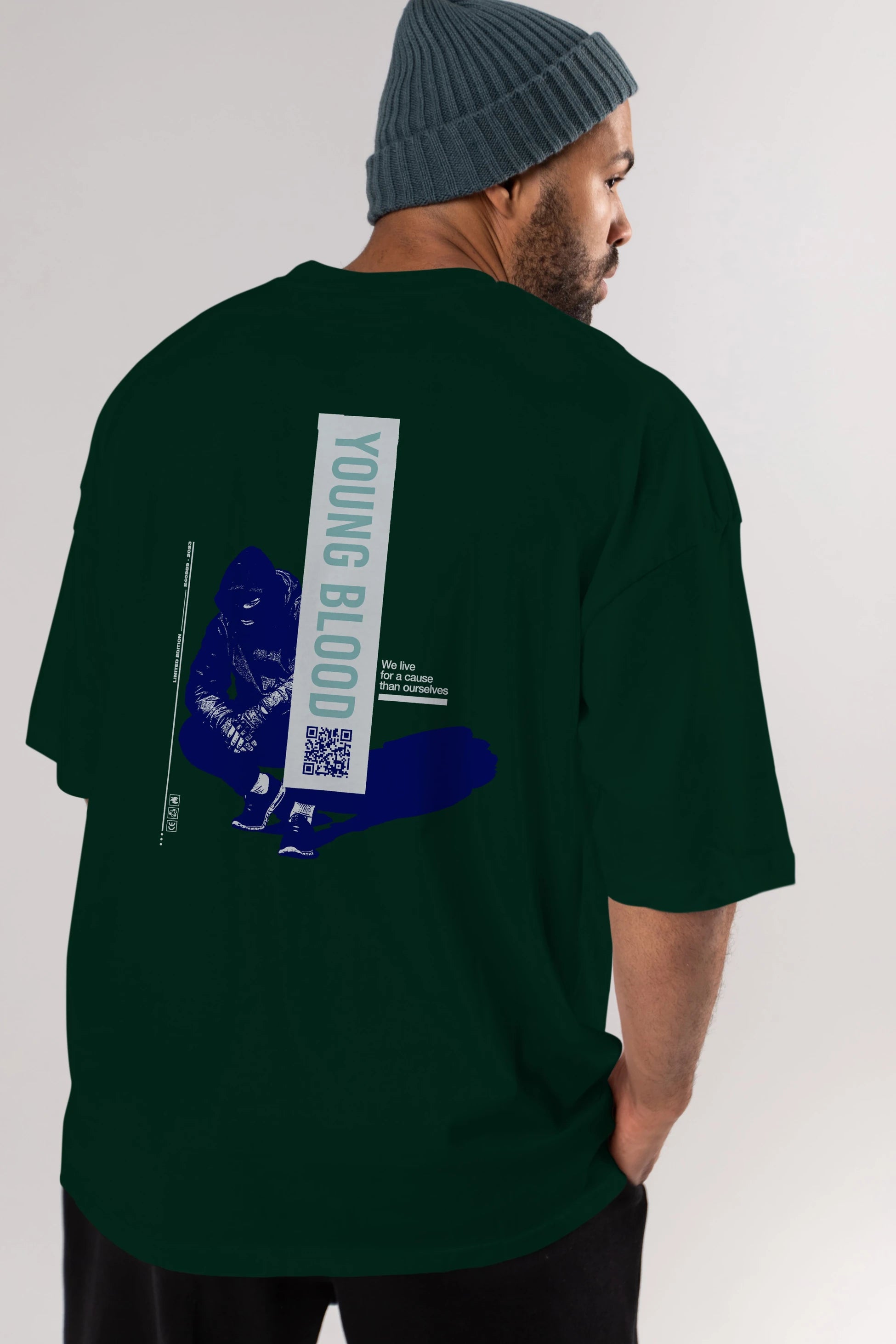 Young Blood Arka Baskılı Oversize t-shirt Erkek Kadın Unisex