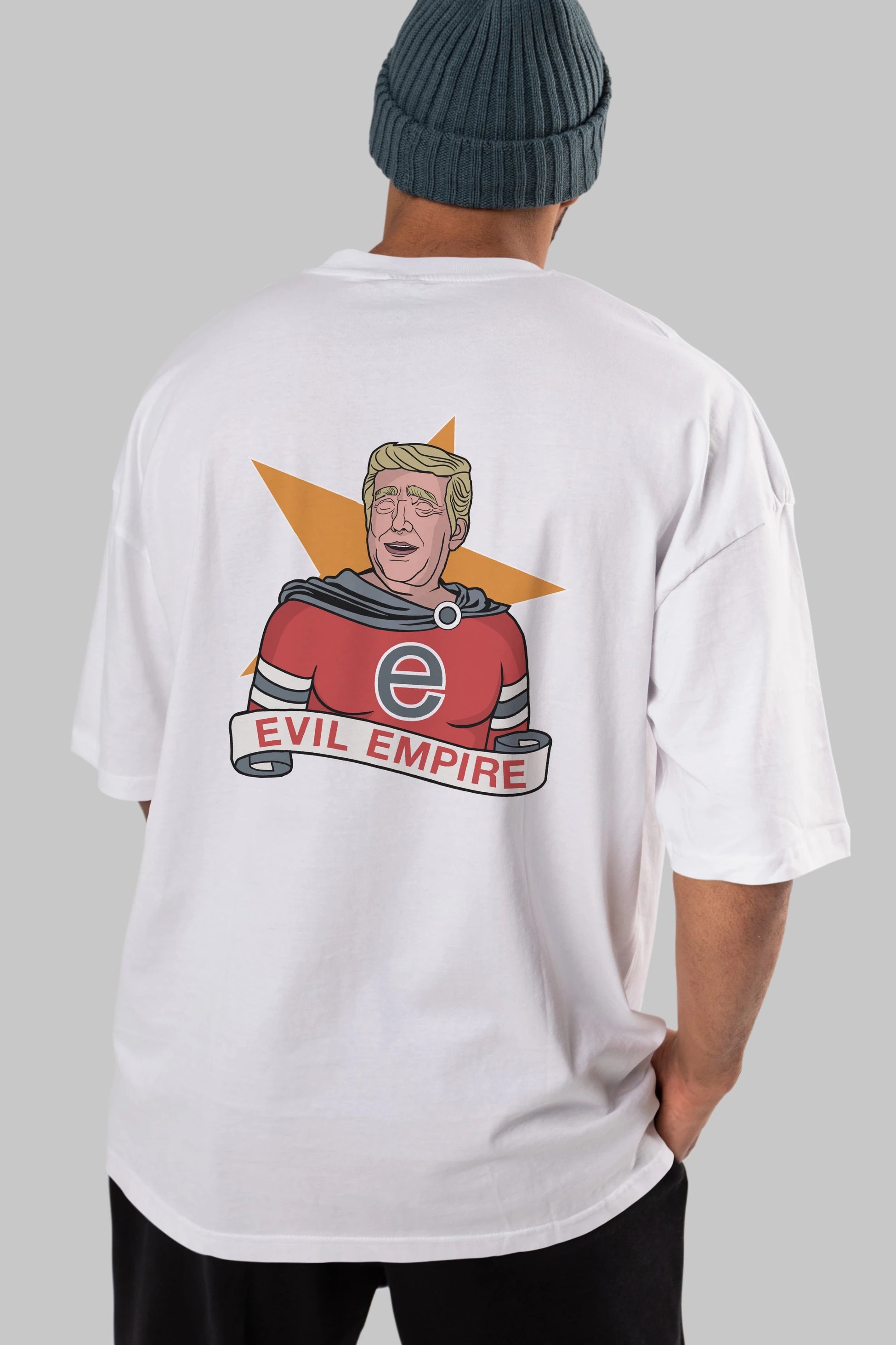 Evil Empire Trump Arka Baskılı Oversize t-shirt Erkek Kadın Unisex %100 Pamuk tişort