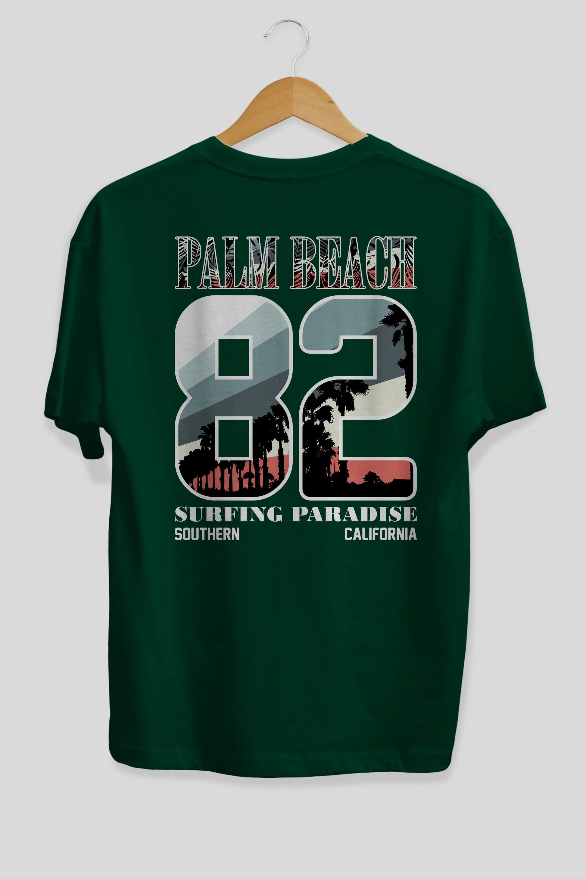Palm Beach 82 Arka Baskılı Oversize t-shirt Erkek Kadın Unisex