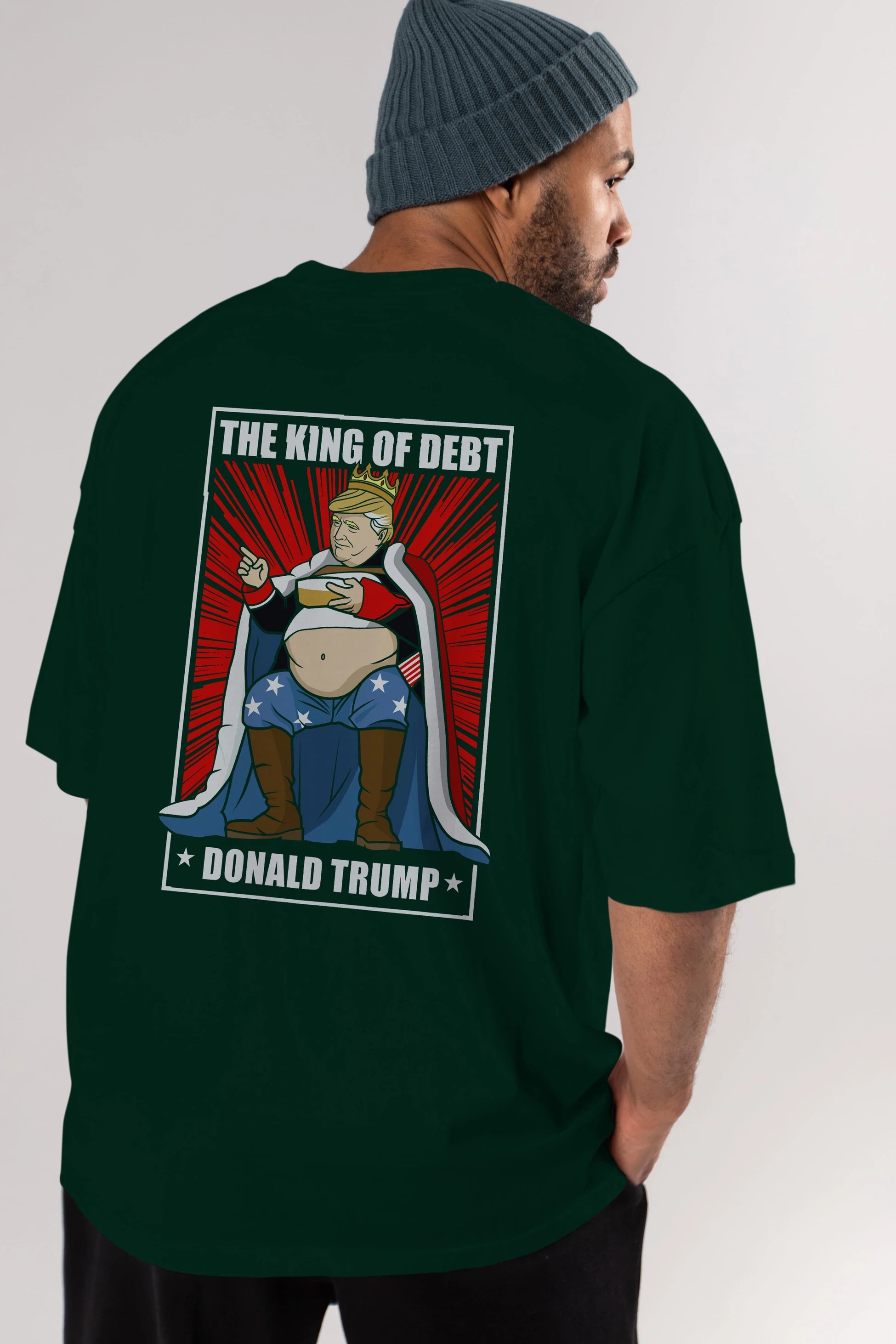 Trump King Arka Baskılı Oversize t-shirt Erkek Kadın Unisex %100 Pamuk tişort