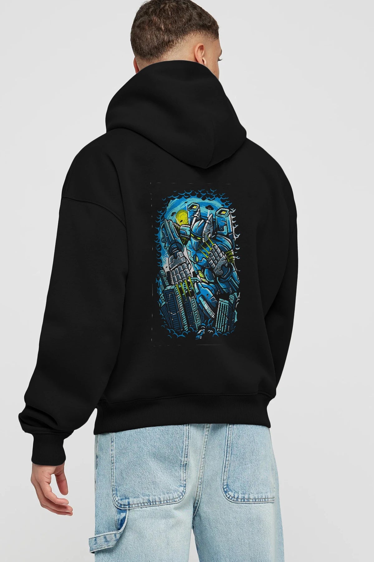 Destroy The City Arka Baskılı Hoodie Oversize Kapüşonlu Sweatshirt Erkek Kadın Unisex