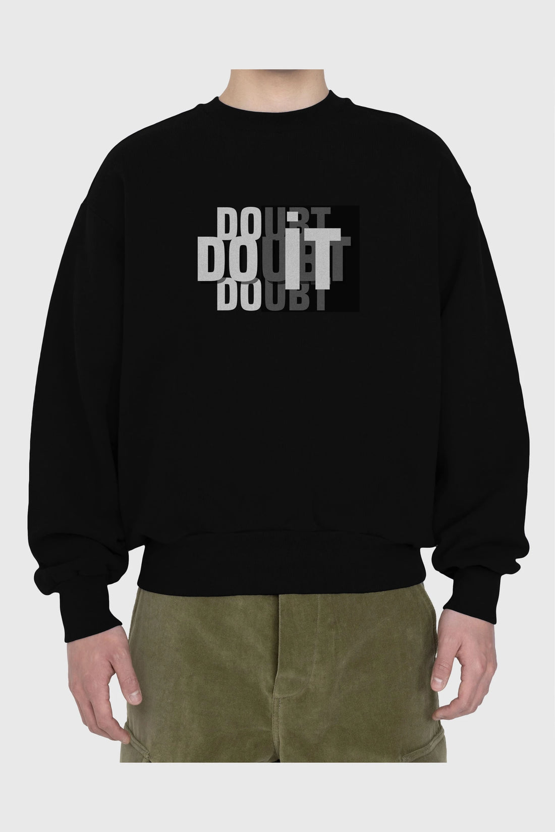 Do it Yazılı Ön Baskılı Oversize Sweatshirt Erkek Kadın Unisex