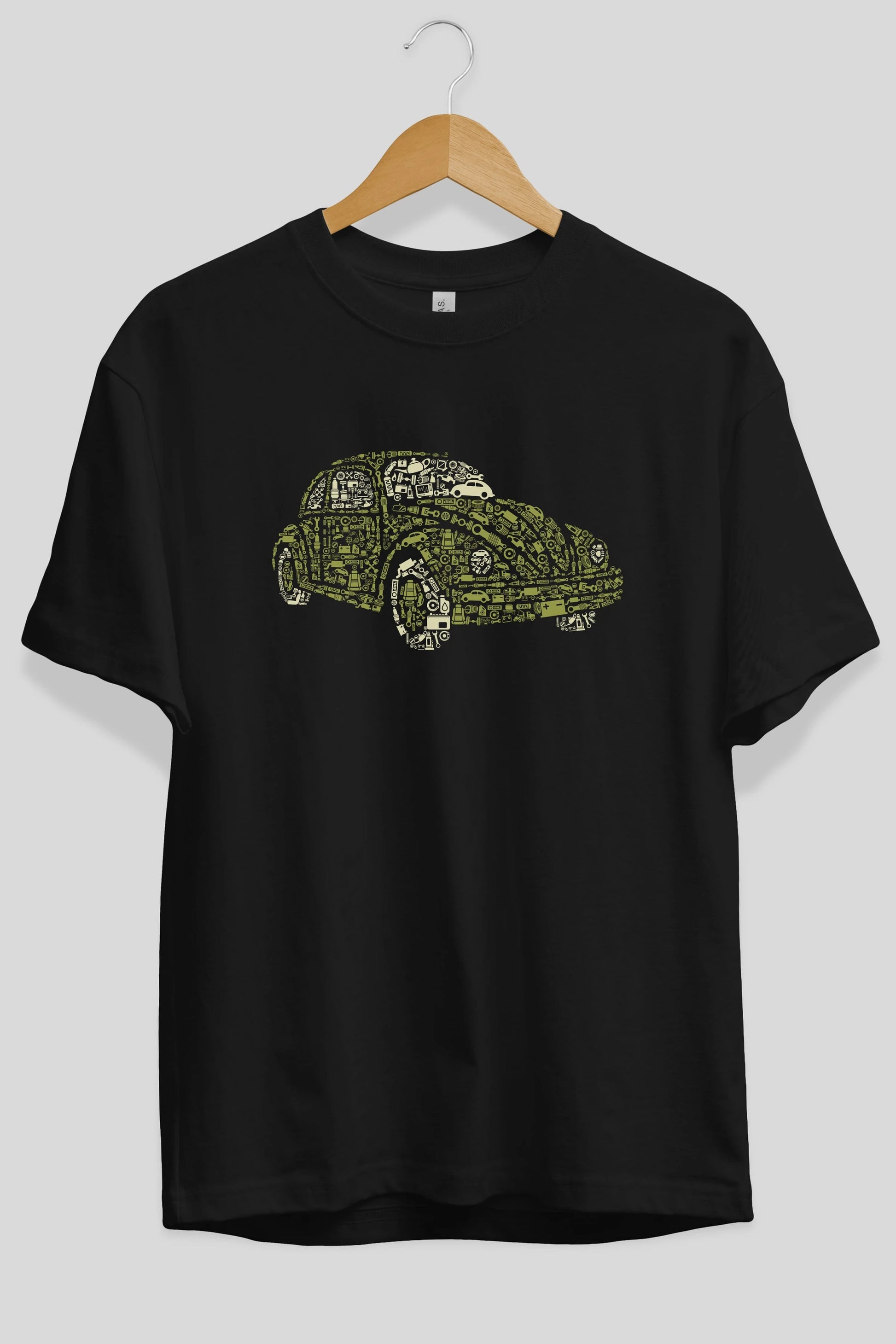 Beetle Ön Baskılı Oversize t-shirt %100 pamuk Erkek Kadın Unisex
