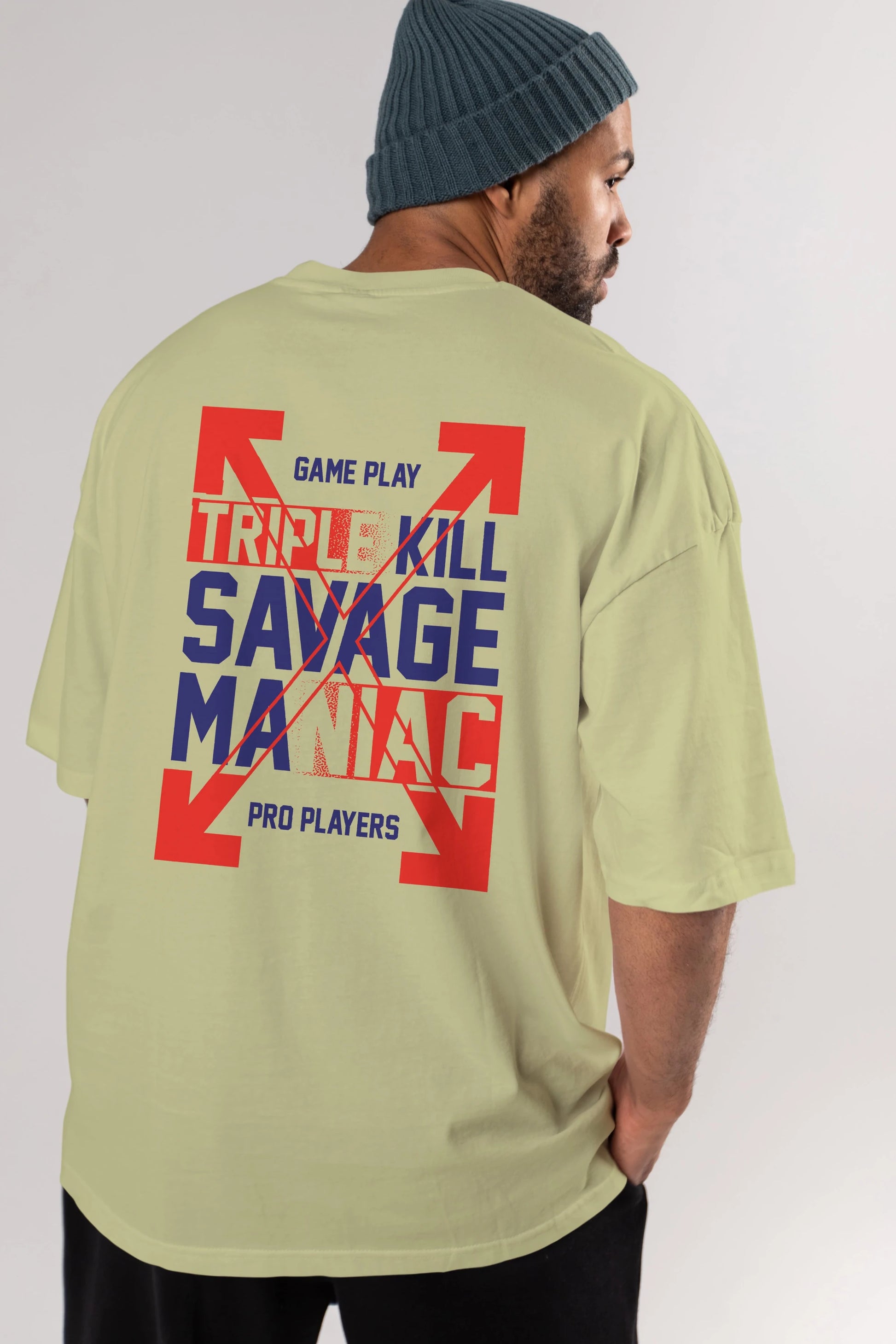 Kill Savage Arka Baskılı Oversize t-shirt Erkek Kadın Unisex