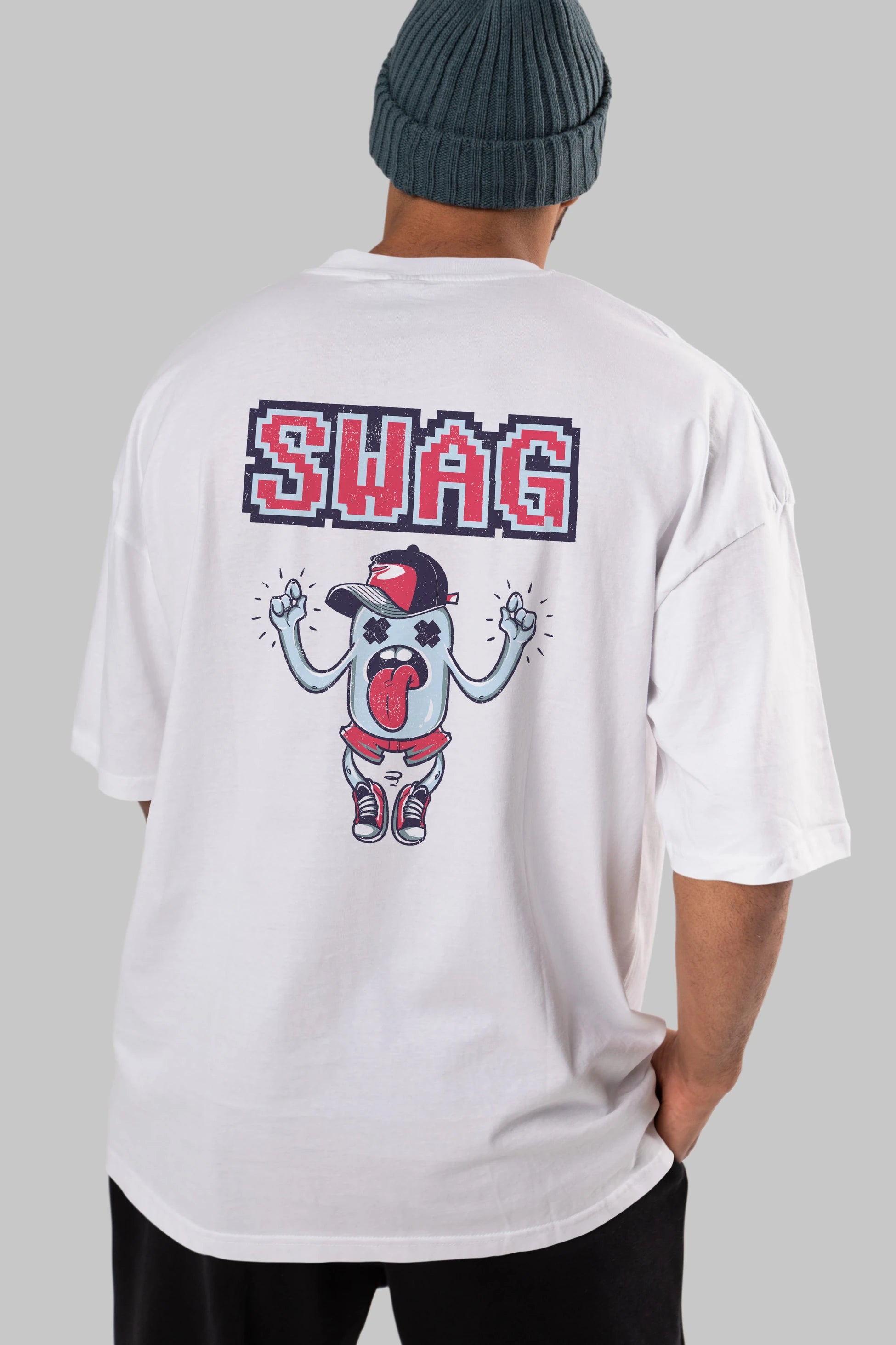 Swag Arka Baskılı Oversize t-shirt Erkek Kadın Unisex