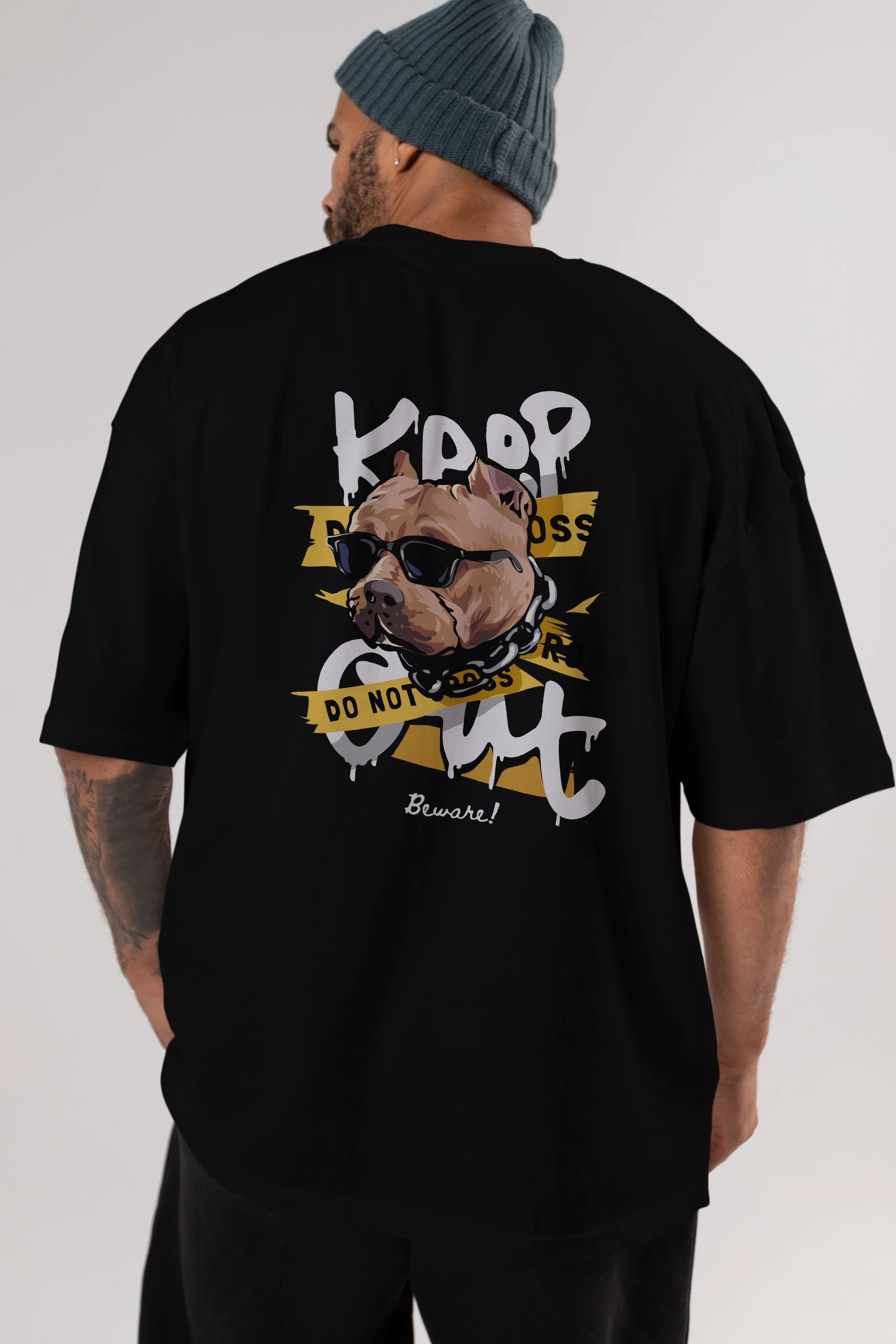Teddy Bear Keep Arka Baskılı Oversize t-shirt Erkek Kadın Unisex %100 Pamuk