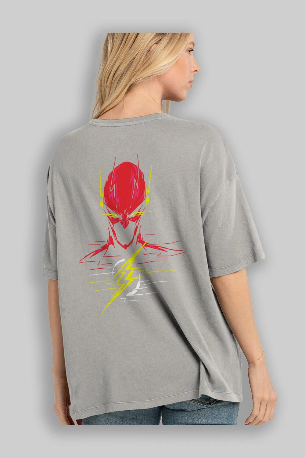 Flash Avengers (2) Arka Baskılı Oversize t-shirt Erkek Kadın Unisex %100 Pamuk Bisiklet Yaka tişort