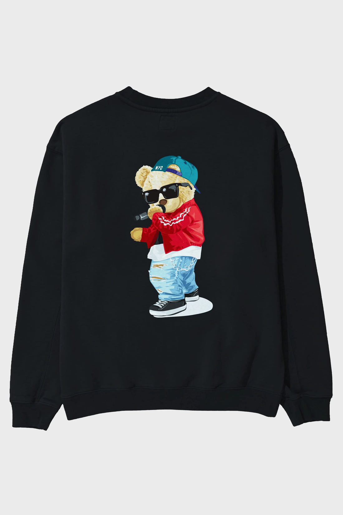 Teddy Bear Şarkıcı Arka Baskılı Oversize Sweatshirt Erkek Kadın Unisex