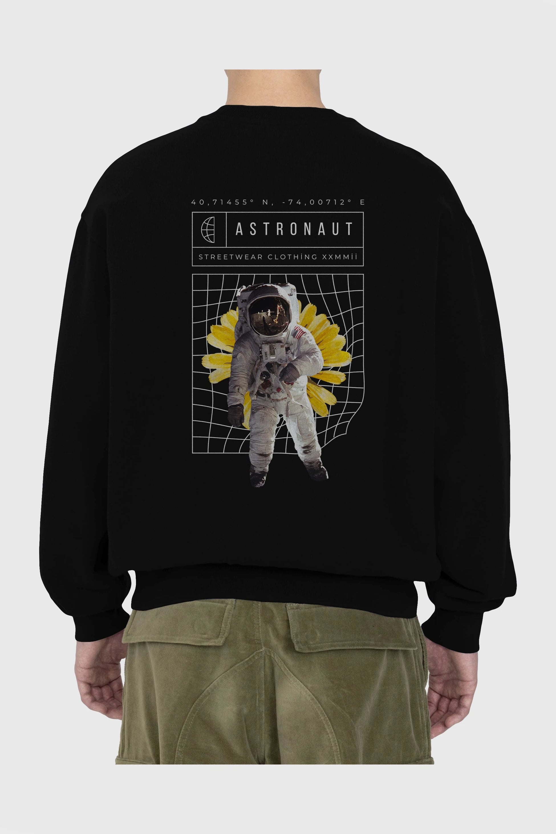 Astronaut Streetwear Arka Baskılı Oversize Sweatshirt Erkek Kadın Unisex