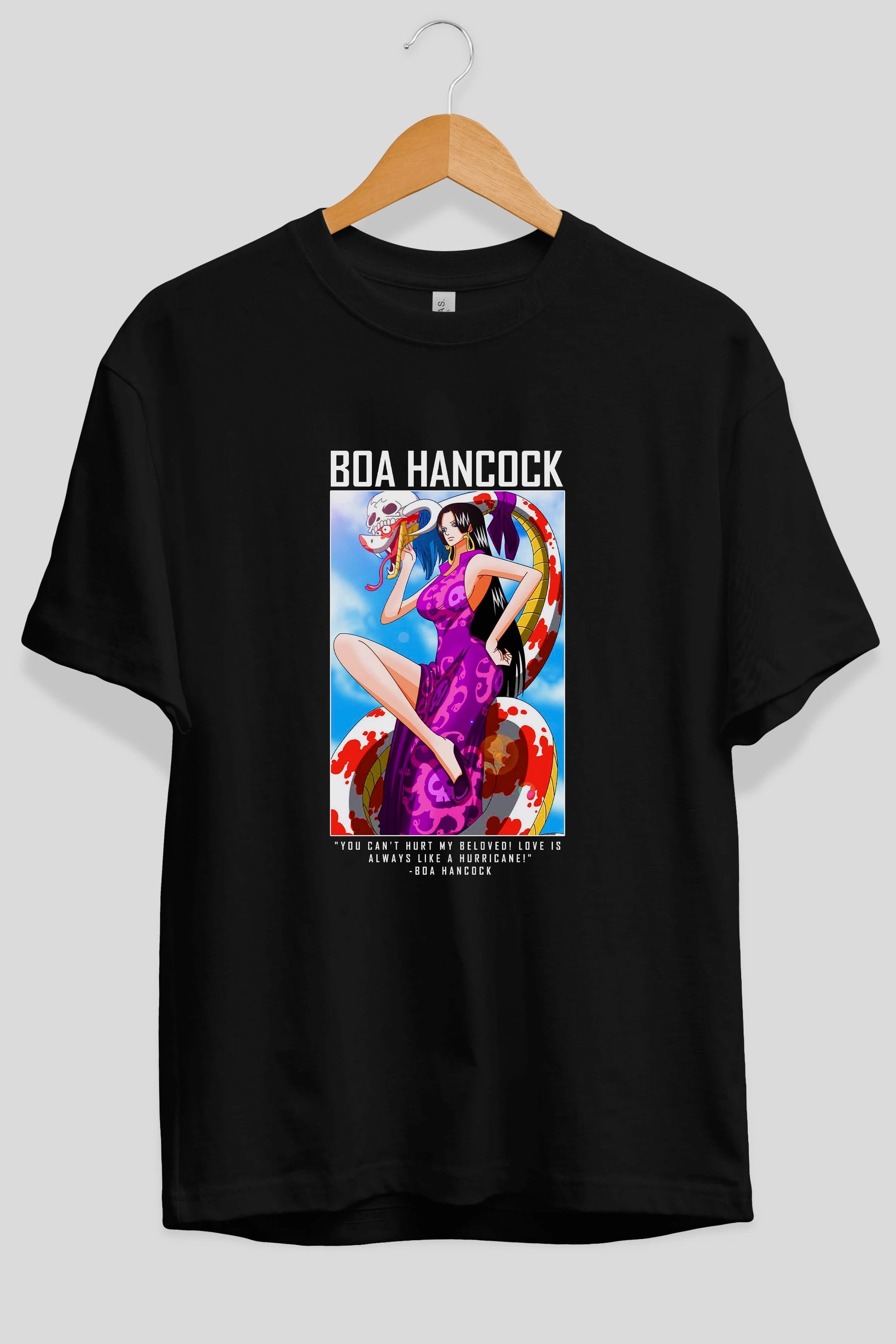 Boa Hancock Anime Ön Baskılı Oversize t-shirt Erkek Kadın Unisex