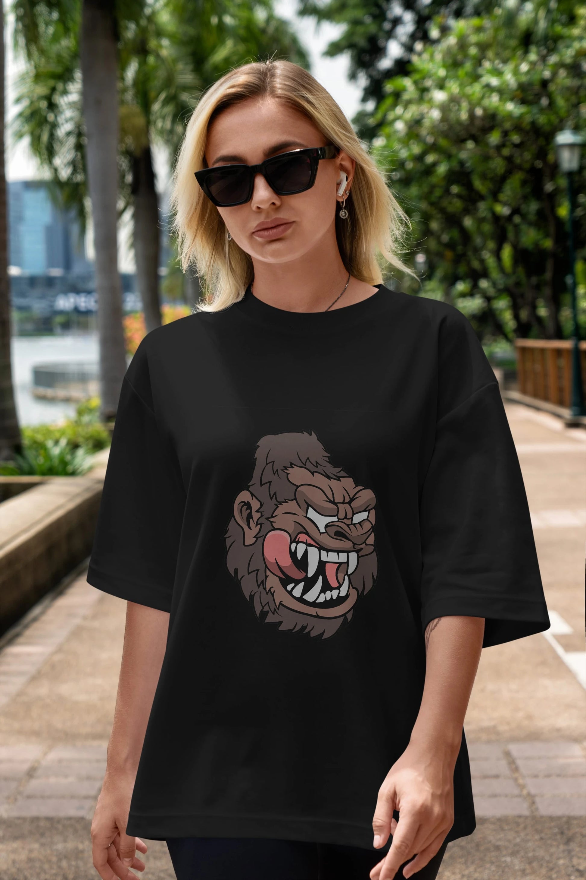 Big Gorilla Ön Baskılı Oversize t-shirt Erkek Kadın Unisex %100 Pamuk tişort