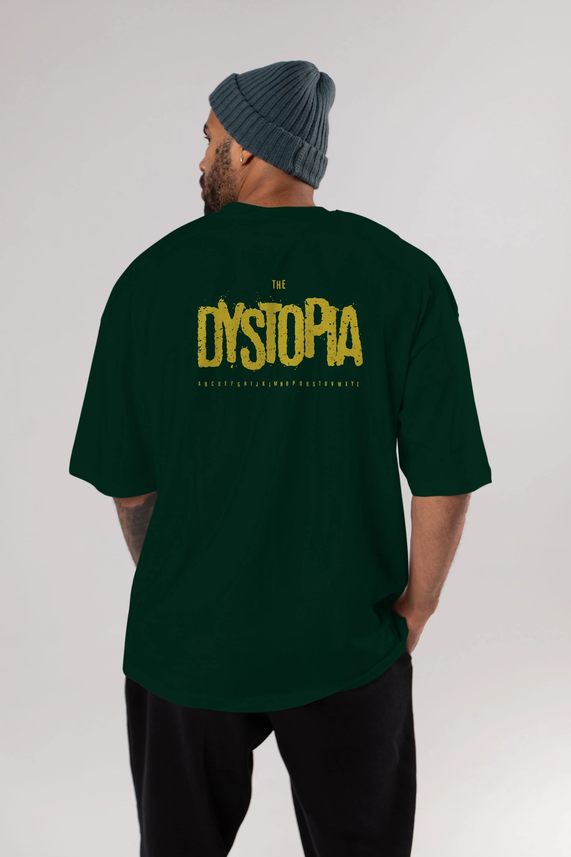 The Dystopia Arka Baskılı Oversize t-shirt Erkek Kadın Unisex
