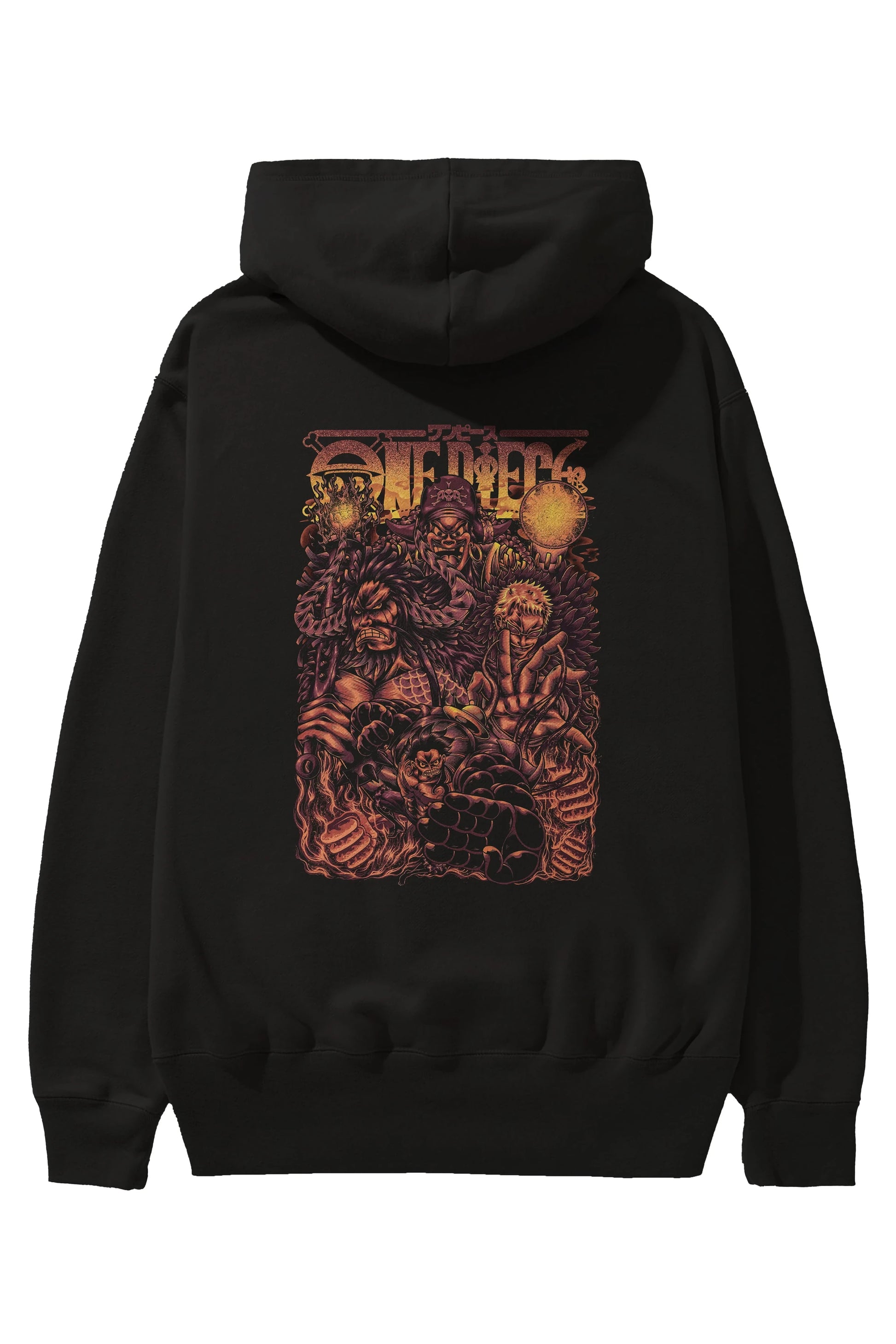 ONE PIECE Anime Arka Baskılı Hoodie Oversize Kapüşonlu Sweatshirt Erkek Kadın Unisex