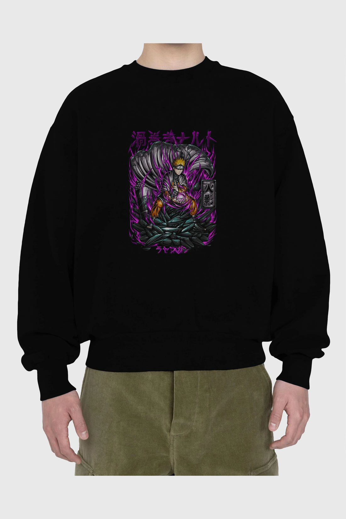 NARUTO Anime Ön Baskılı Oversize Sweatshirt Erkek Kadın Unisex
