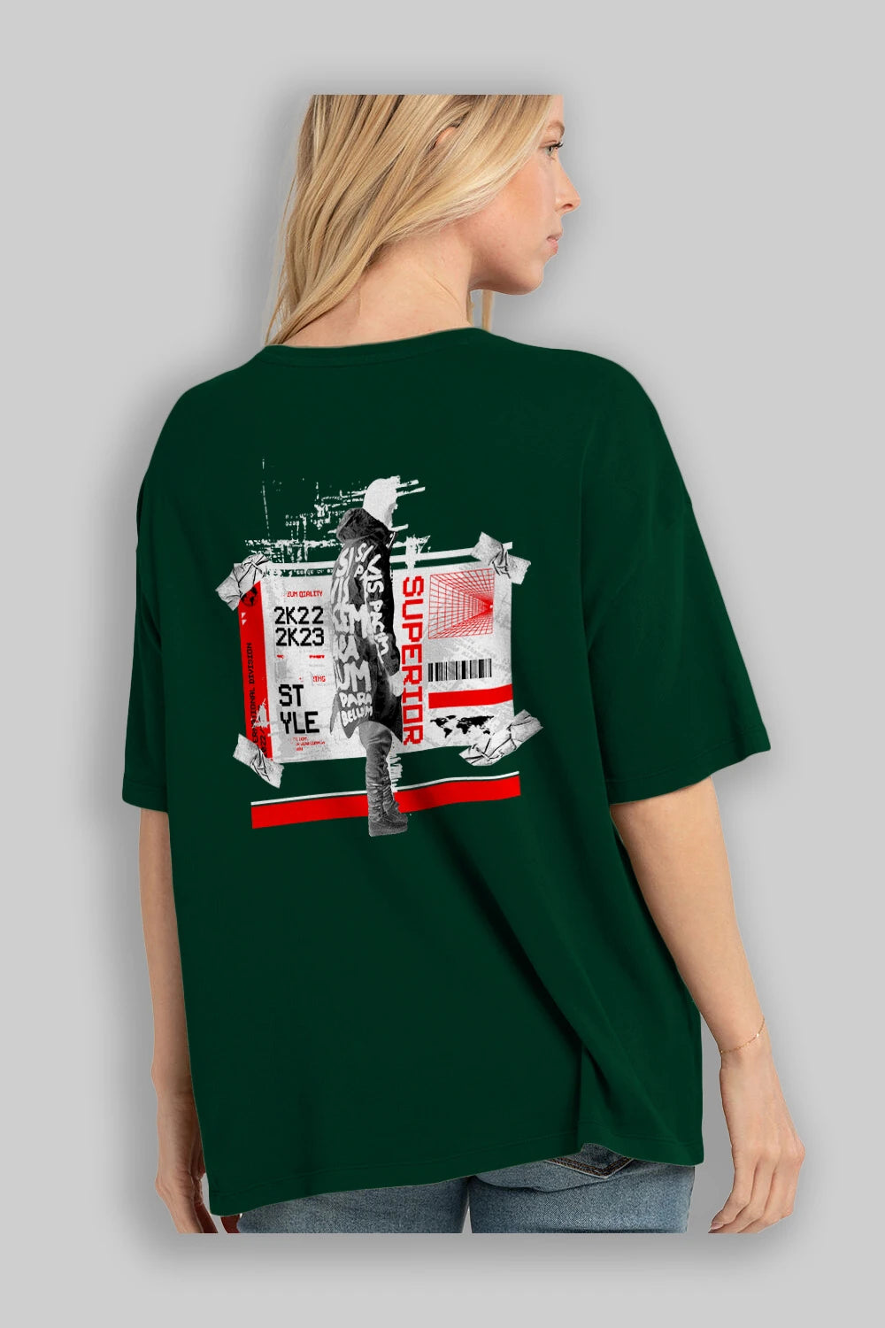 Superior Arka Baskılı Oversize t-shirt Erkek Kadın Unisex